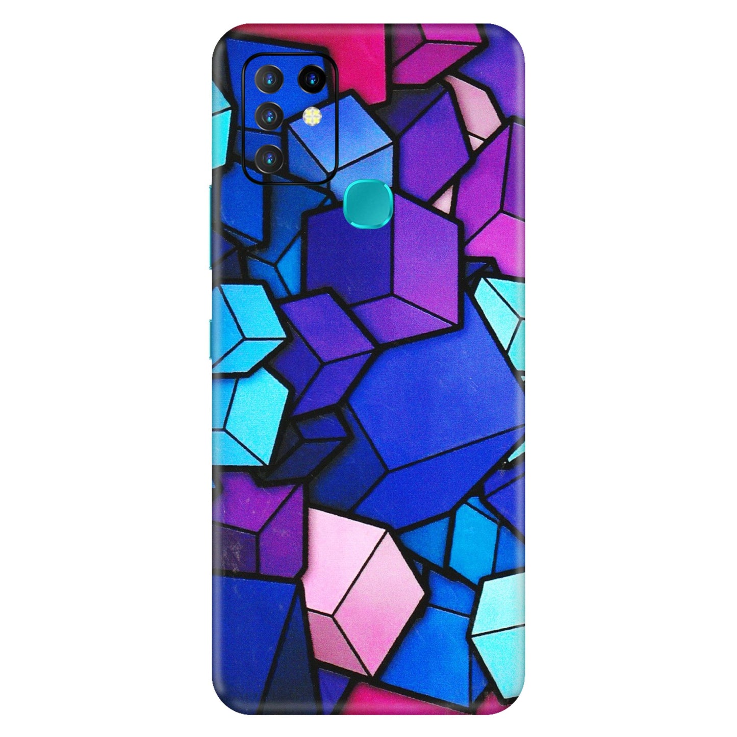 INFINIX Phone Skins (All Models) - Cube Doodle - 3D Embossed Finish (L-141) Infinix Hot 10