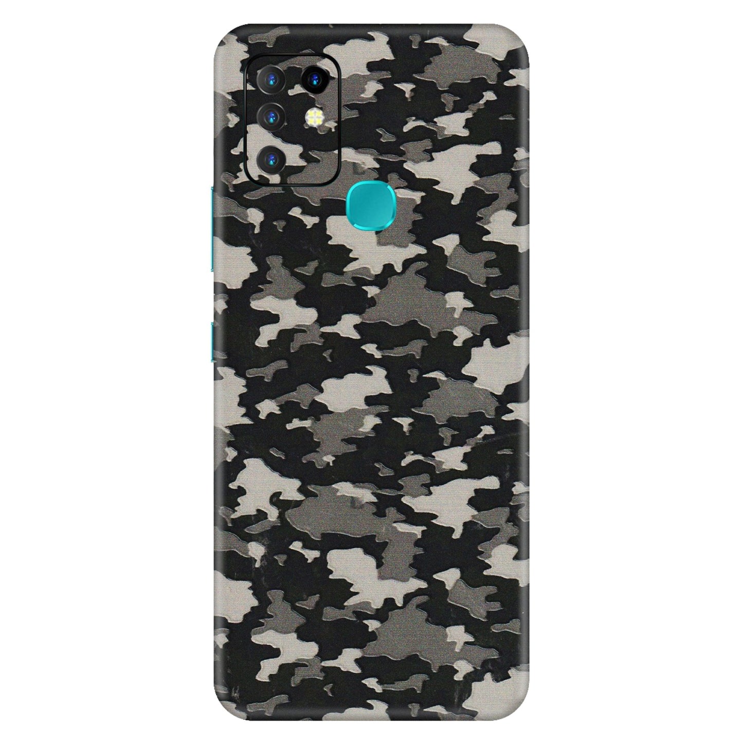 INFINIX Phone Skins (All Models) - Black/Grey Camoflaunge - 3D Embossed Finish (L-142) Infinix Hot 10