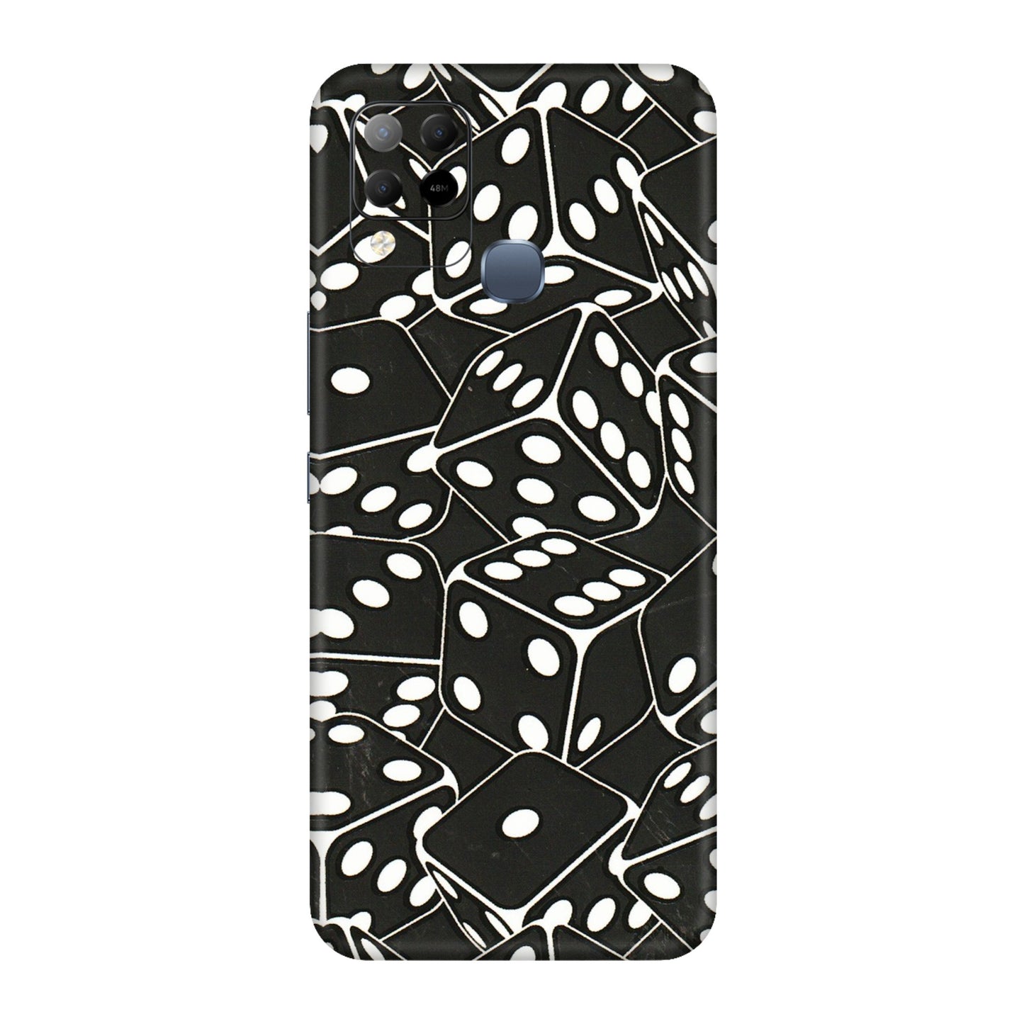 INFINIX Phone Skins (All Models) - Big Black Dices - 3D Embossed Finish (L-106) Infinix Hot 10S