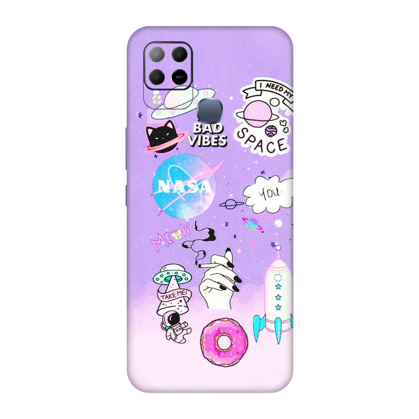 INFINIX Phone Skins (All Models) - I Need My Nasa Skin - 3D Embossed Finish (L-149) Infinix Hot 10S