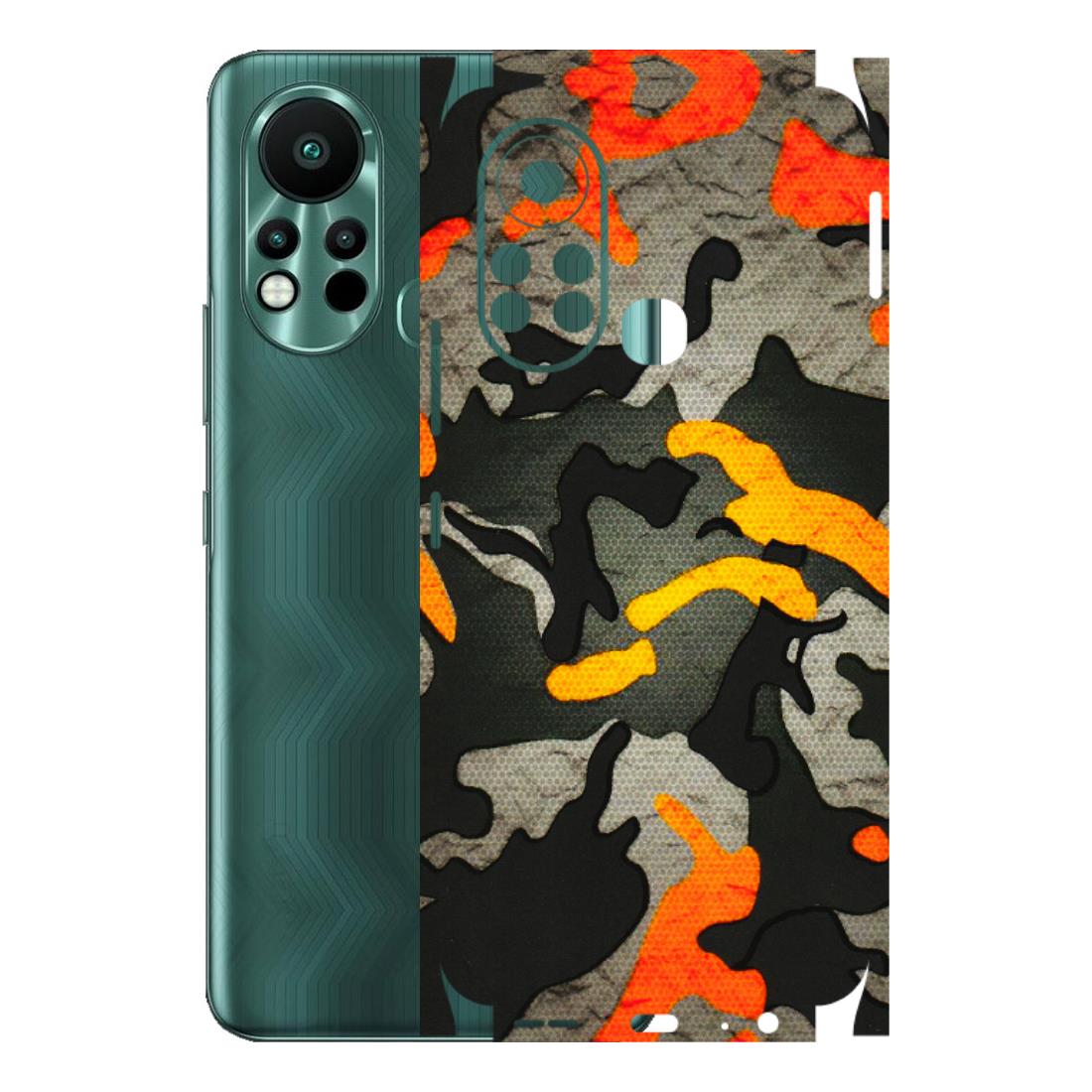 INFINIX Phone Skins (All Models) - Orange Camouflage - 3D Embossed Finish (L-204) Infinix Hot 11S