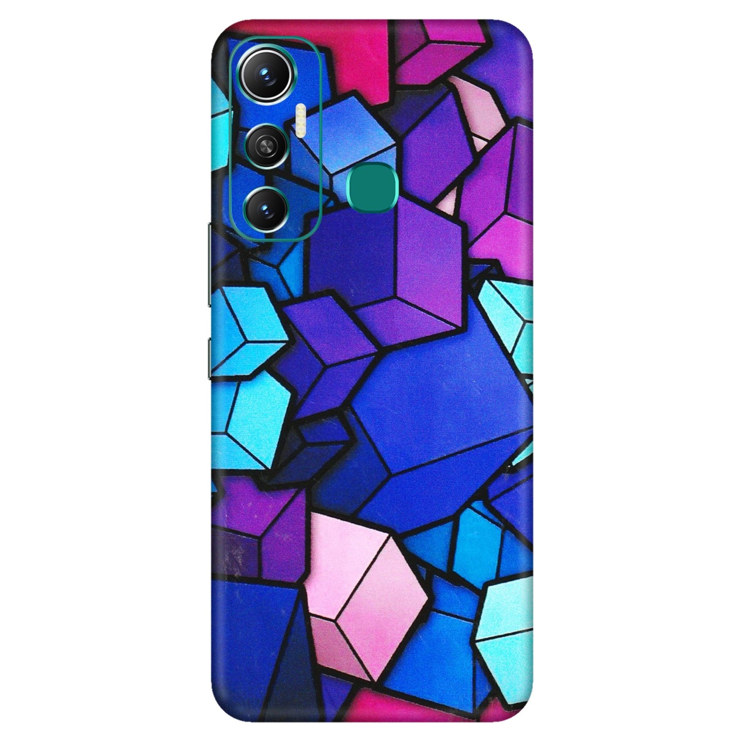 INFINIX Phone Skins (All Models) - Cube Doodle - 3D Embossed Finish (L-141) Infinix Hot 11