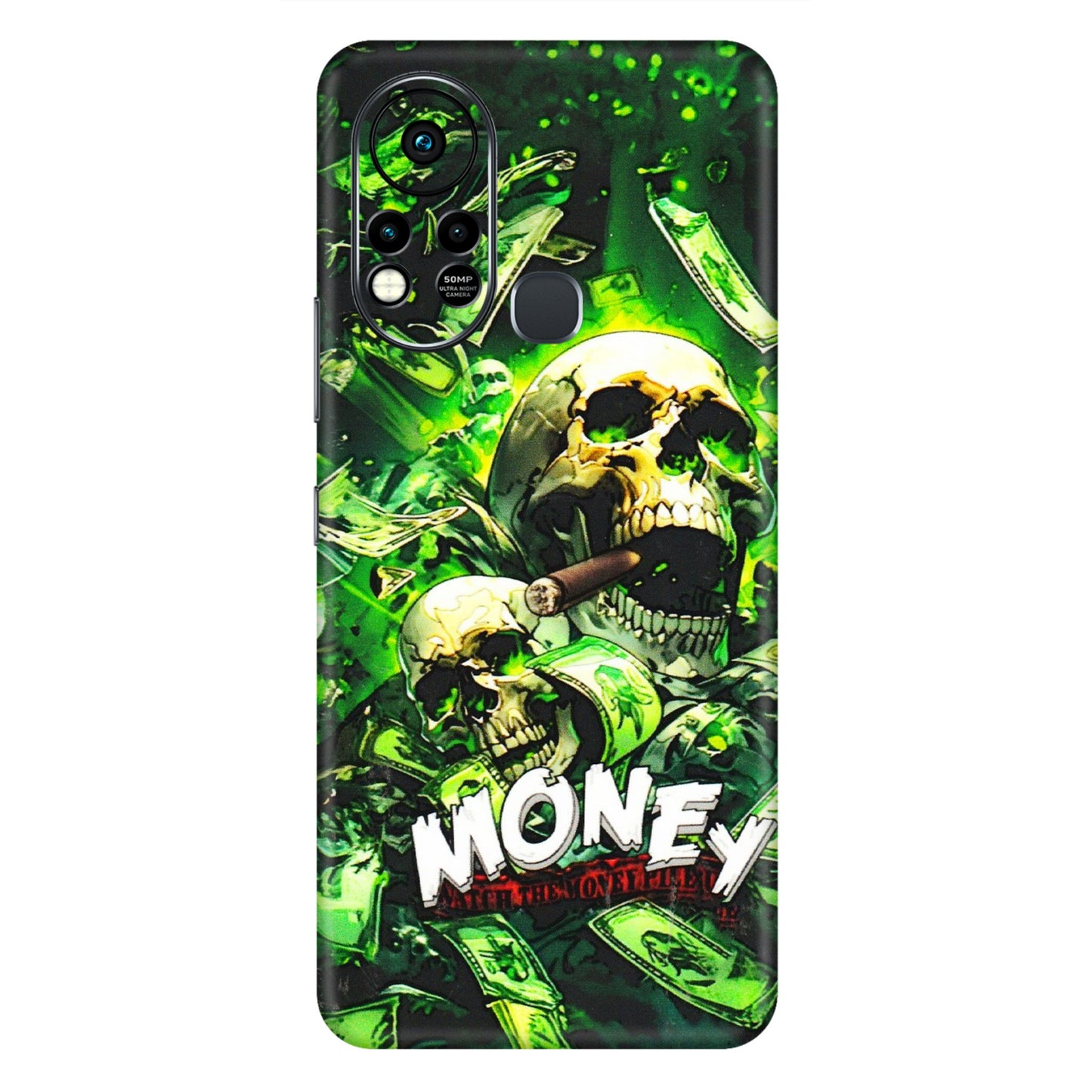 INFINIX Phone Skins (All Models) - Skull Money - 3D Embossed Finish (L-303) Infinix Hot 11S