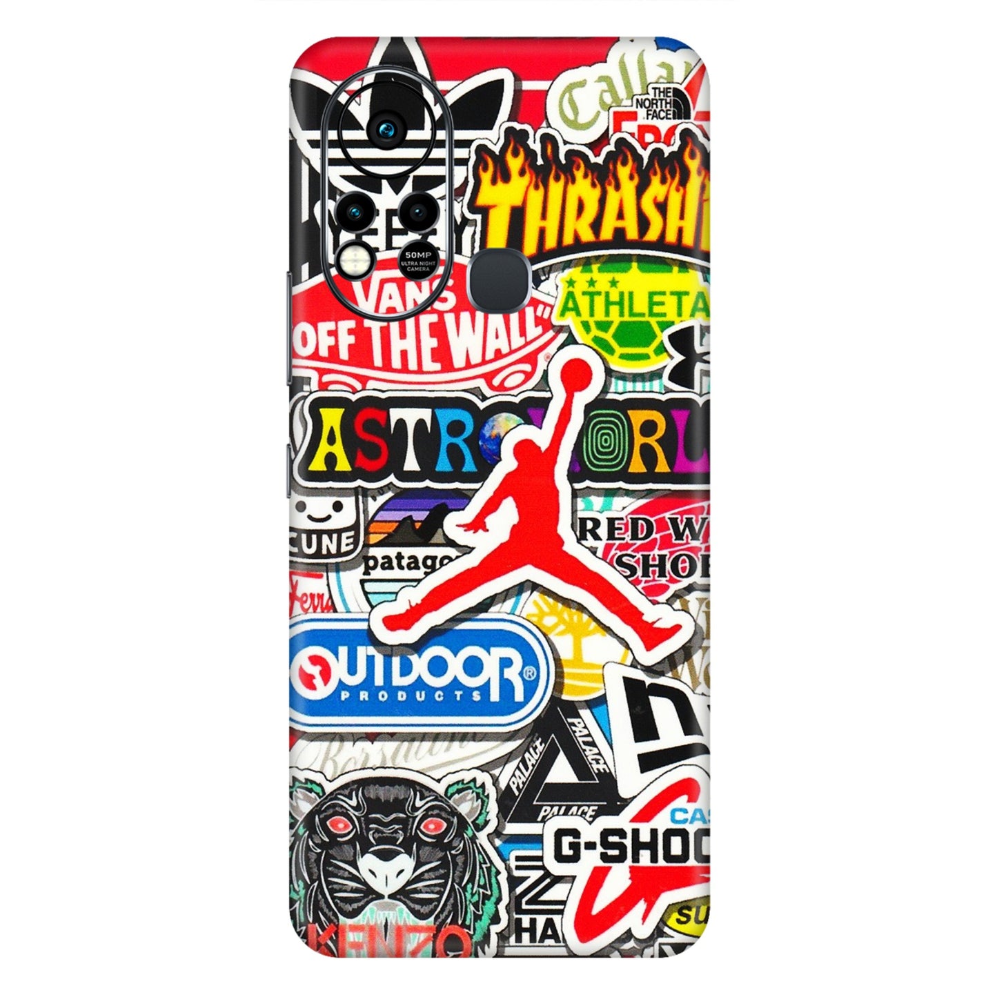 INFINIX Phone Skins (All Models) - Multi Brands Sticker Graffiti - 3D Embossed Finish (L-37) Infinix Hot 11S
