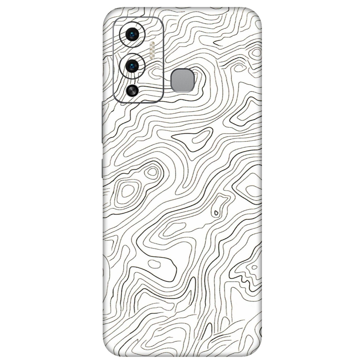 INFINIX Phone Skins (All Models) - White Black Swirls - 3D Embossed Finish (L-219) Infinix Hot 12 Play