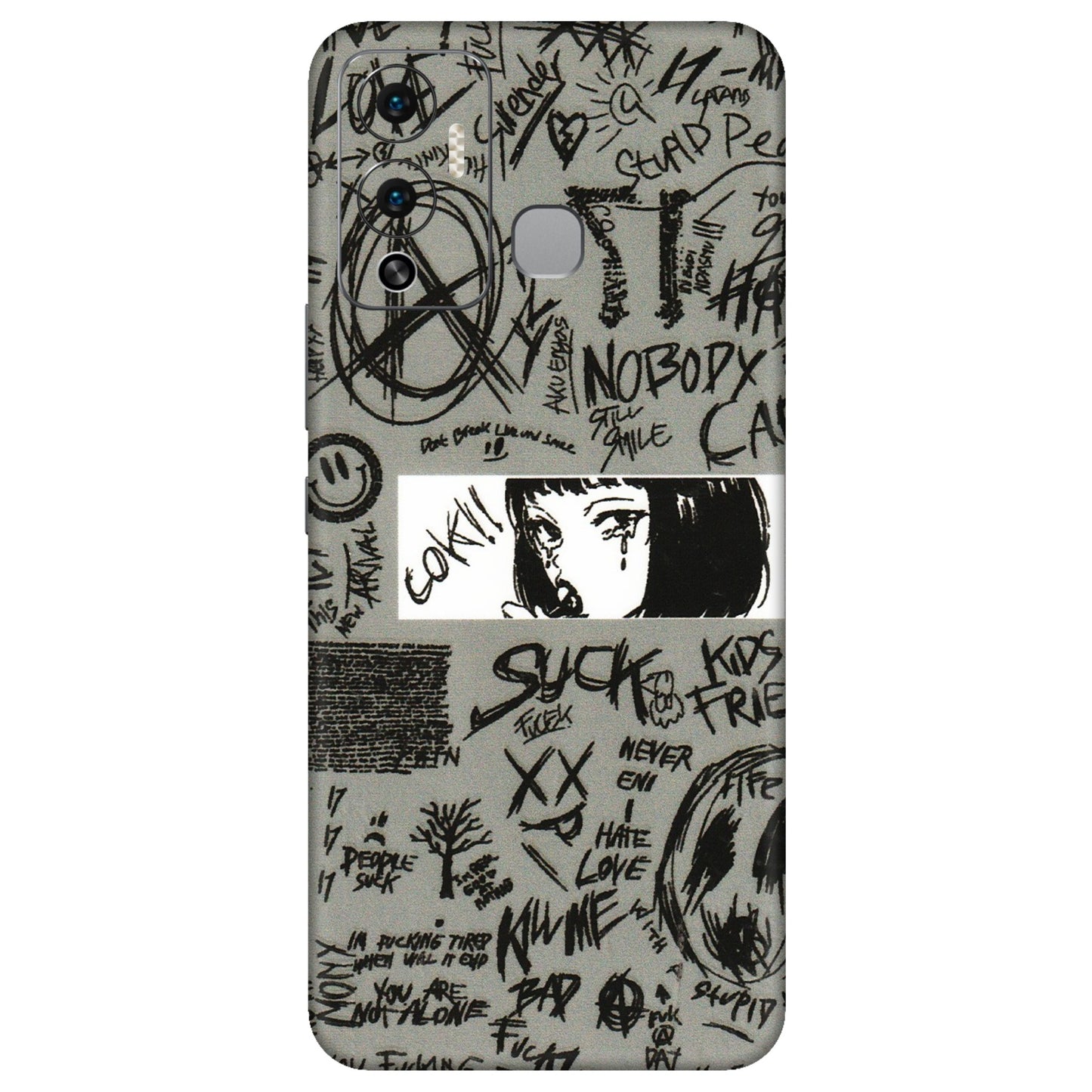 INFINIX Phone Skins (All Models) - Never Have Love Anime - 3D Embossed Finish (L-260) Infinix Hot 12 Play
