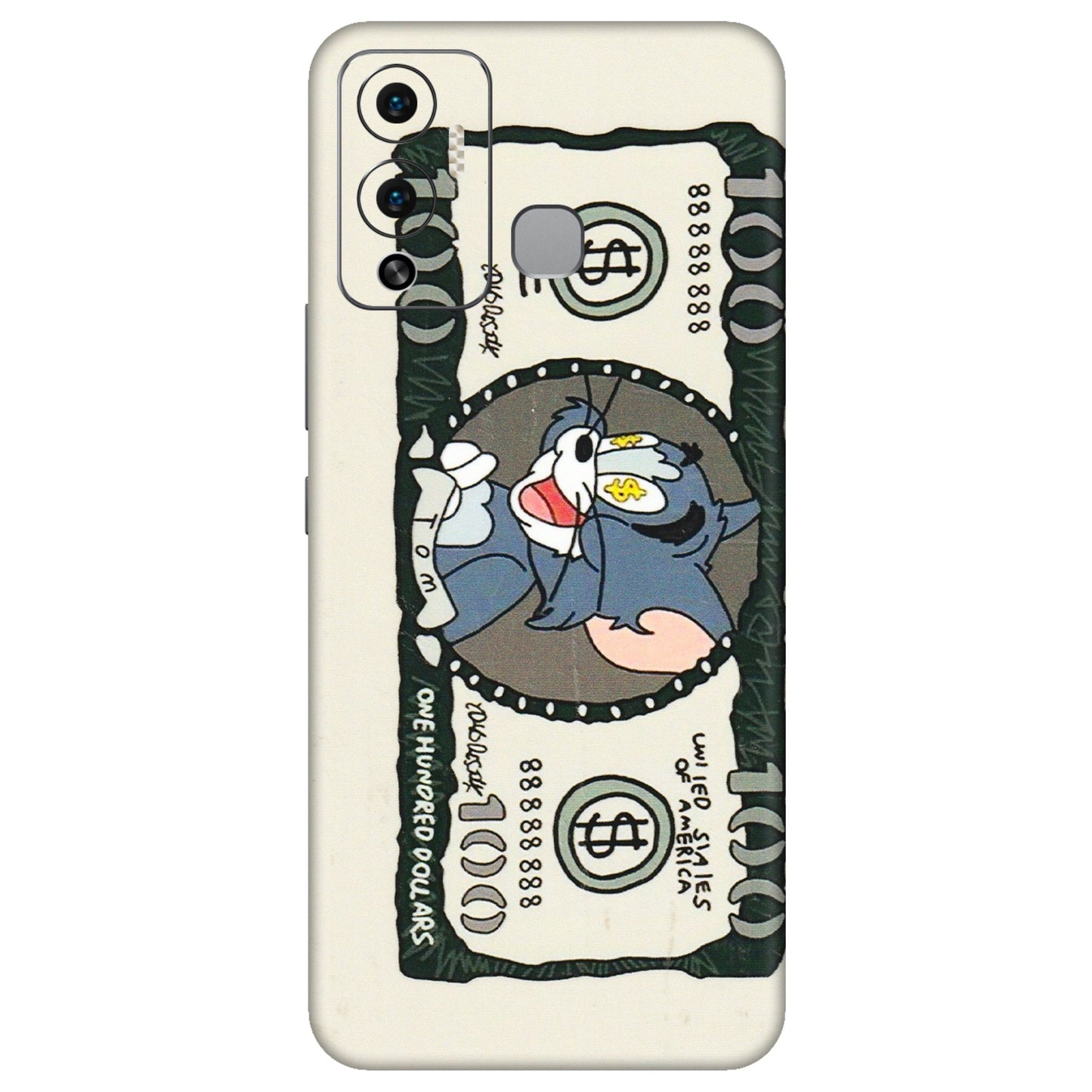 INFINIX Phone Skins (All Models) - Tom Hundred Dollar - 3D Embossed Finish (L-324) Infinix Hot 12 Play
