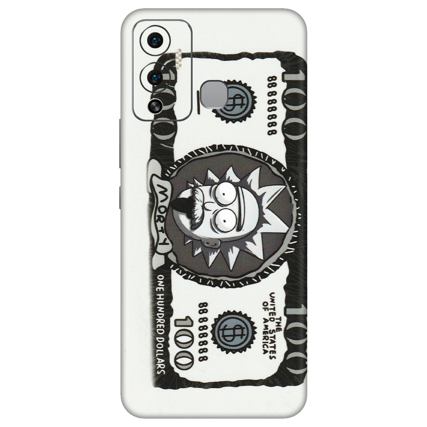 INFINIX Phone Skins (All Models) - Rick And Morty Hundred Dollar Anime - Matte Finish (M-161) Infinix Hot 12 Play