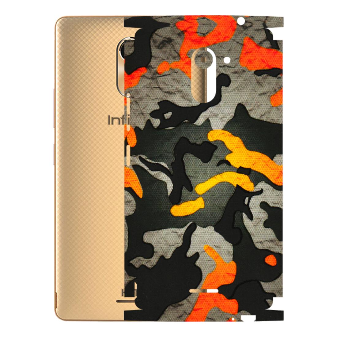 INFINIX Phone Skins (All Models) - Orange Camouflage - 3D Embossed Finish (L-204) Infinix Hot 4
