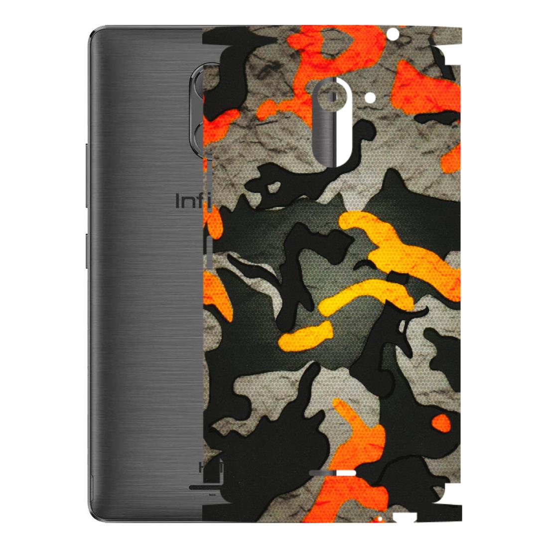INFINIX Phone Skins (All Models) - Orange Camouflage - 3D Embossed Finish (L-204) Infinix Hot 4 PRO