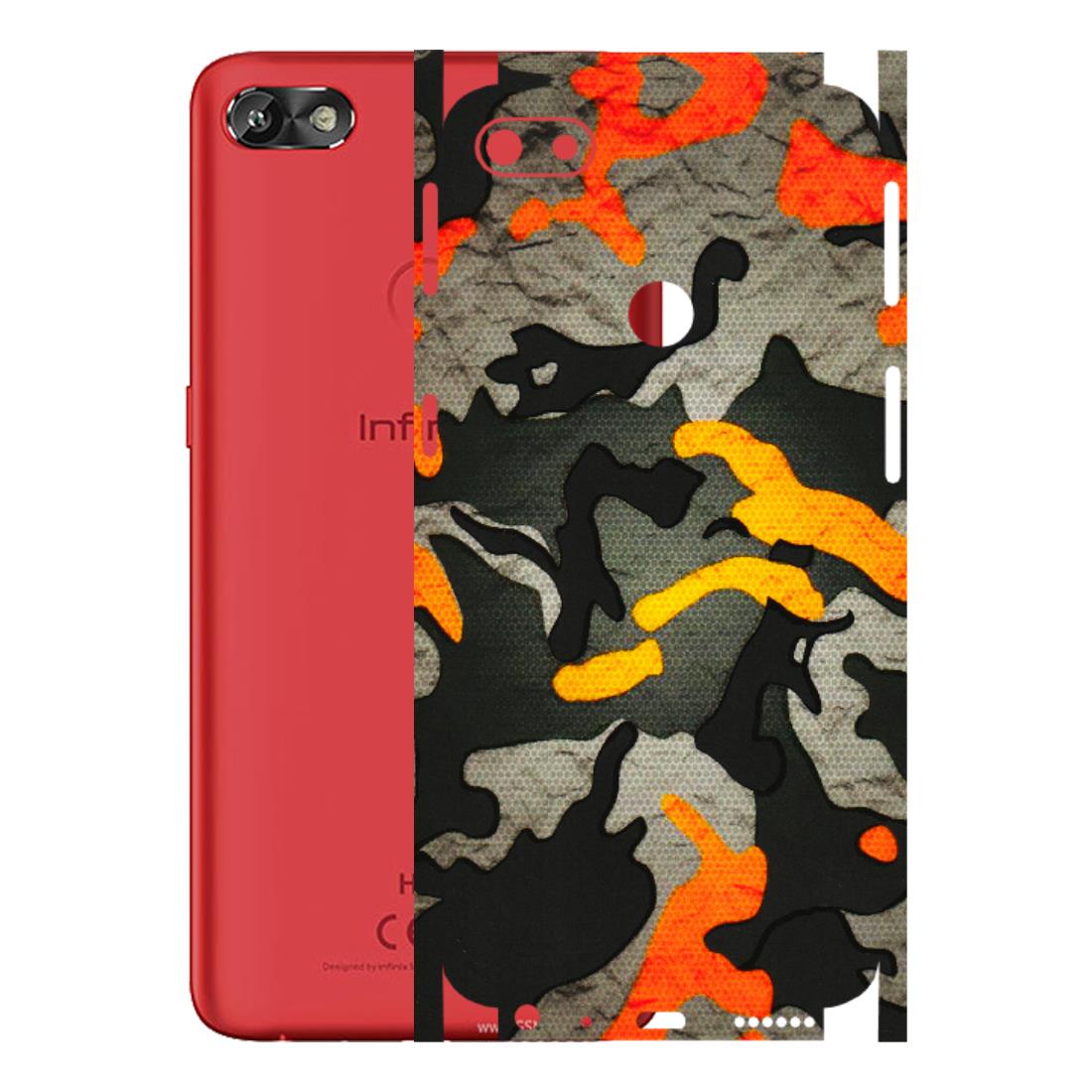 INFINIX Phone Skins (All Models) - Orange Camouflage - 3D Embossed Finish (L-204) Infinix Hot 6