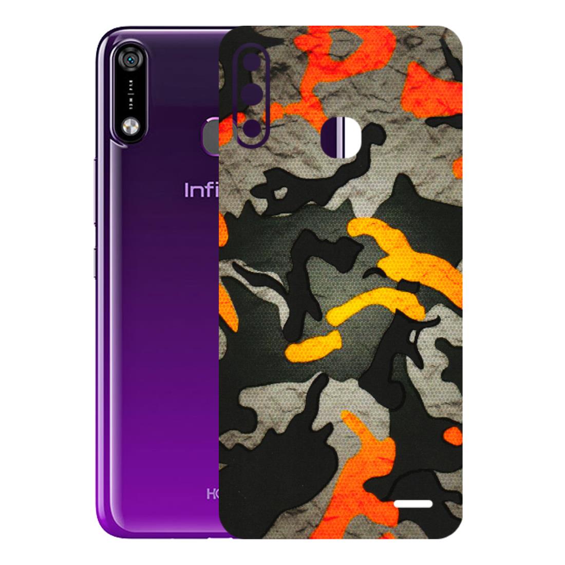 INFINIX Phone Skins (All Models) - Orange Camouflage - 3D Embossed Finish (L-204) Infinix Hot 7