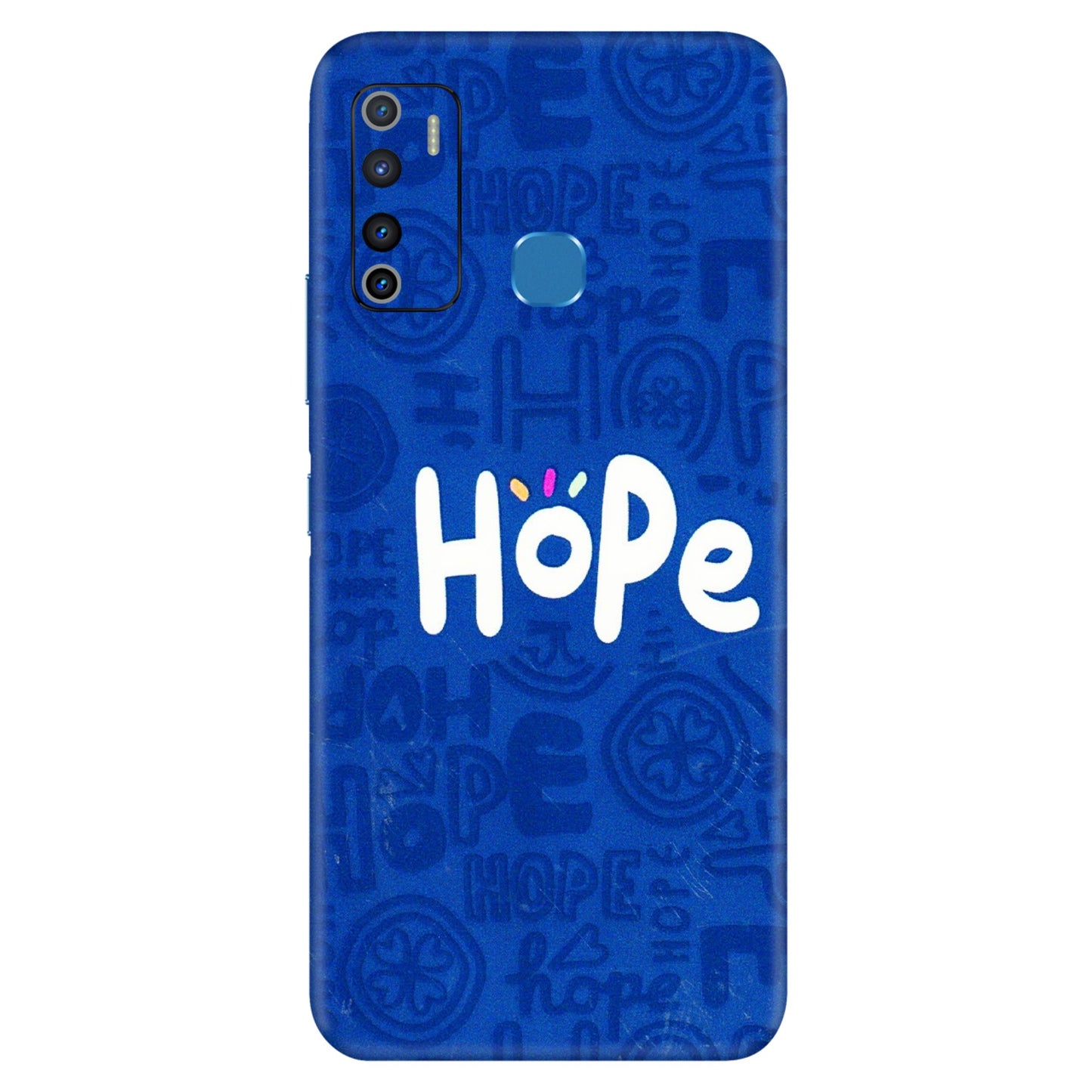 INFINIX Phone Skins (All Models) - Hope Doodles Blue - 3D Embossed Finish (L-43) Infinix Hot 9