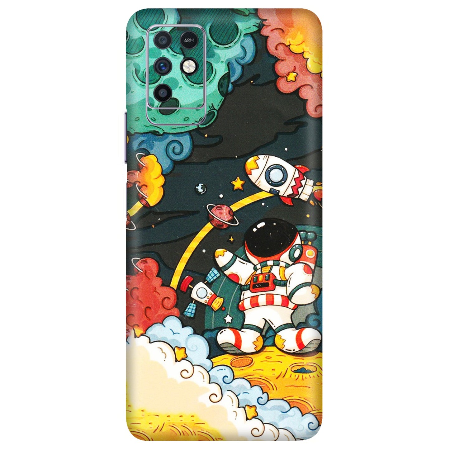 INFINIX Phone Skins (All Models) - Astronauts & Spaceship - 3D Embossed Finish (L-145) Infinix Note 10