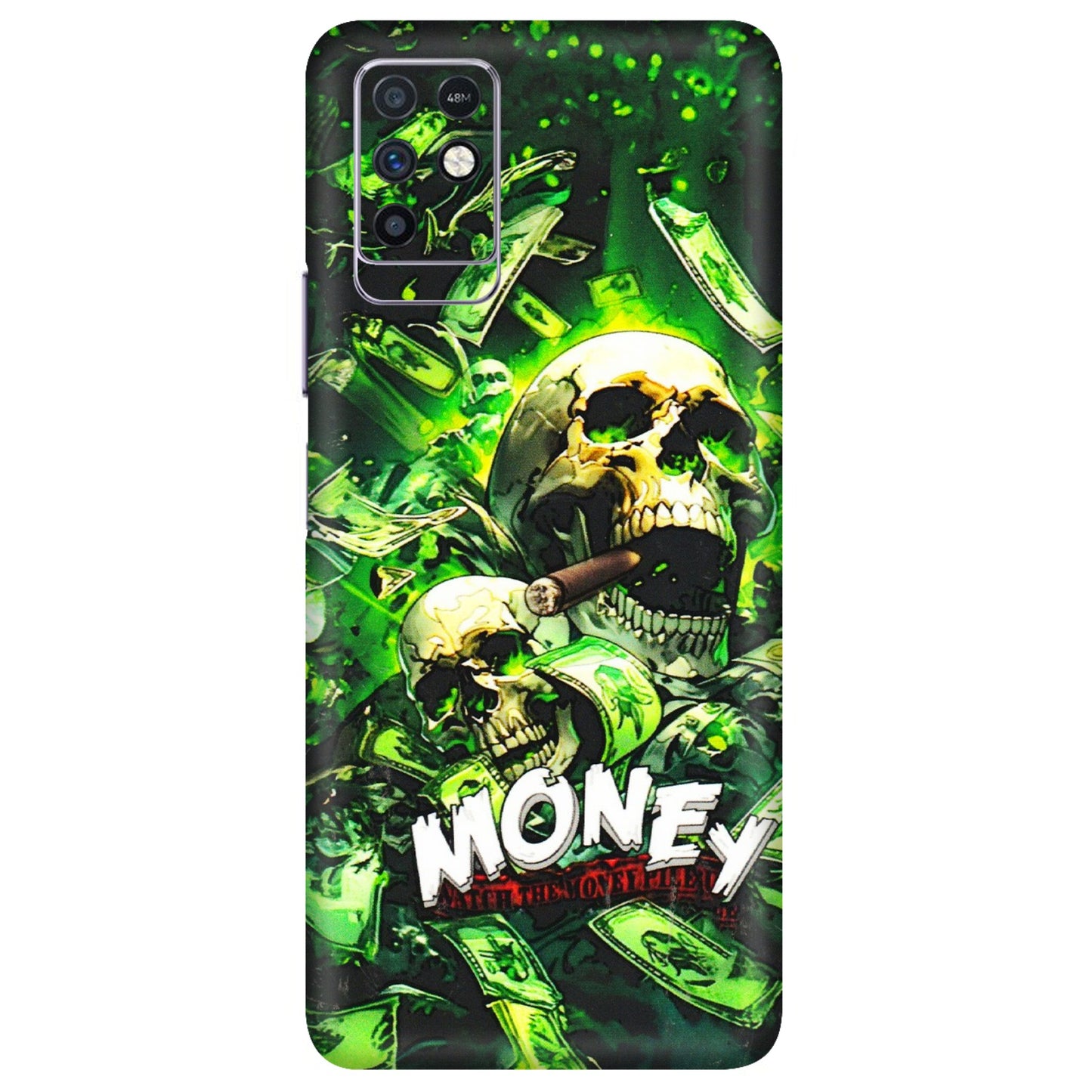 INFINIX Phone Skins (All Models) - Skull Money - 3D Embossed Finish (L-303) Infinix Note 10