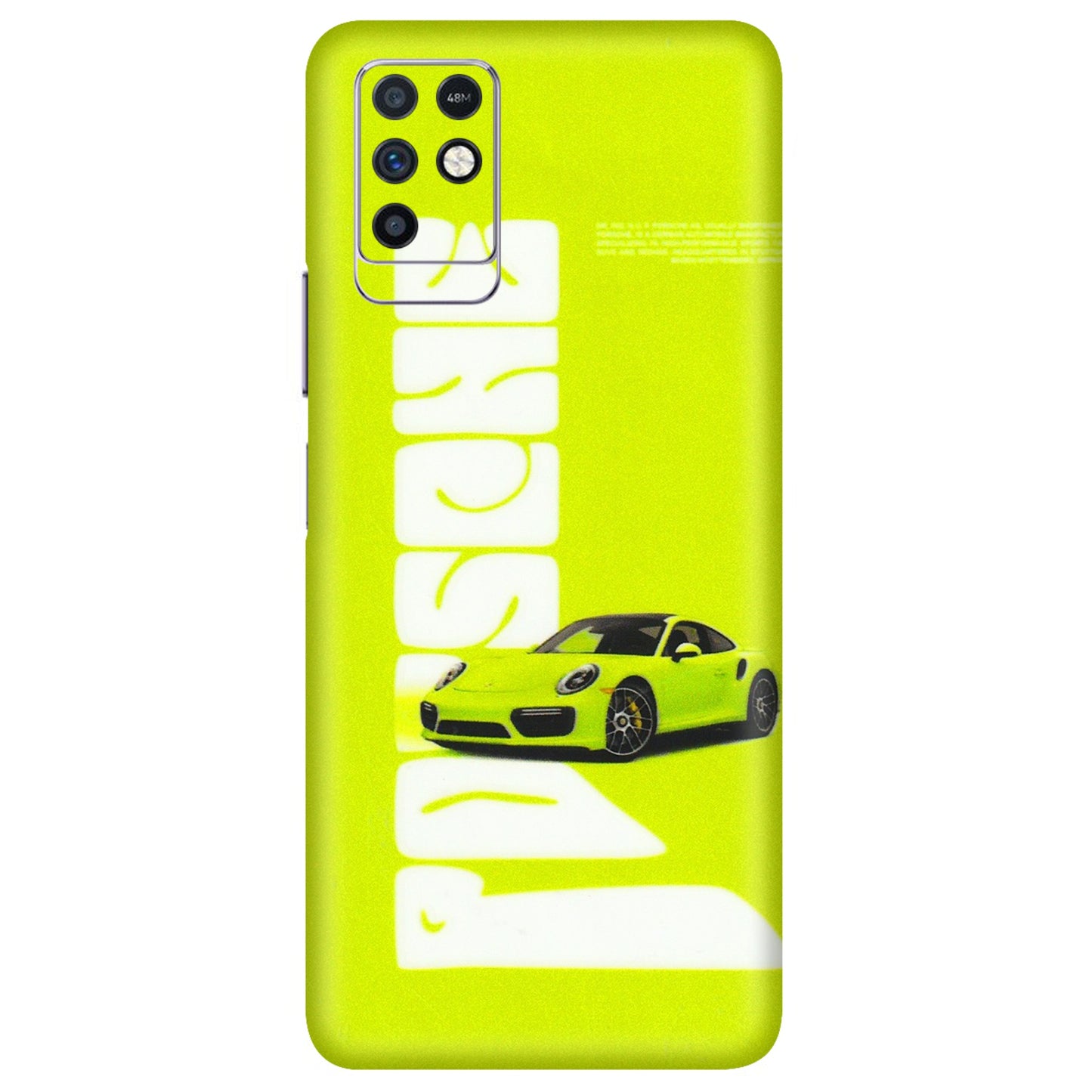 INFINIX Phone Skins (All Models) - Lime Green Porche - 3D Embossed Finish (L-30) Infinix Note 10