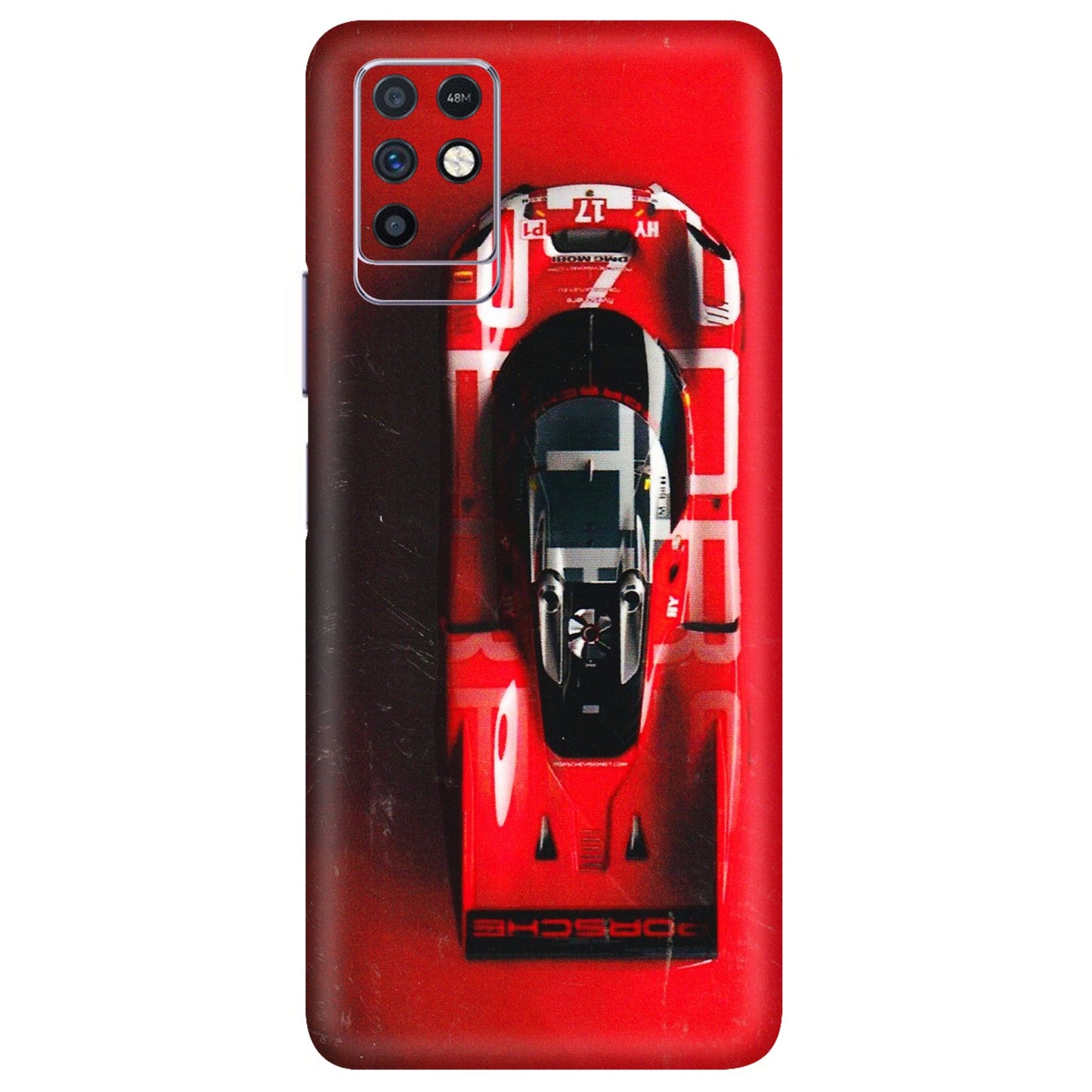 INFINIX Phone Skins (All Models) - Red Porsche Car Logo - 3D Embossed Finish (L-315) Infinix Note 10
