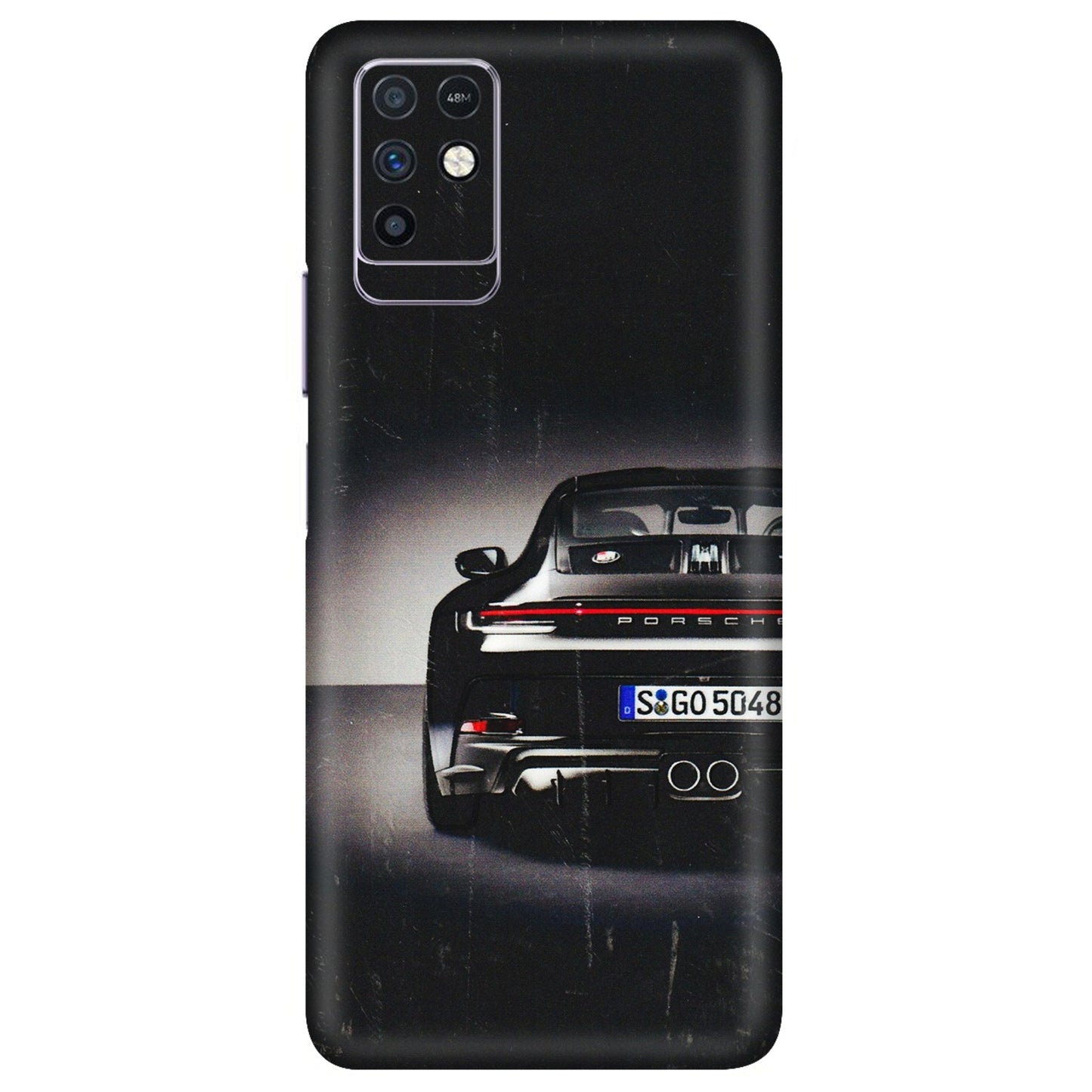 INFINIX Phone Skins (All Models) - New Black Porsche GT3 - 3D Embossed Finish (L-327) Infinix Note 10