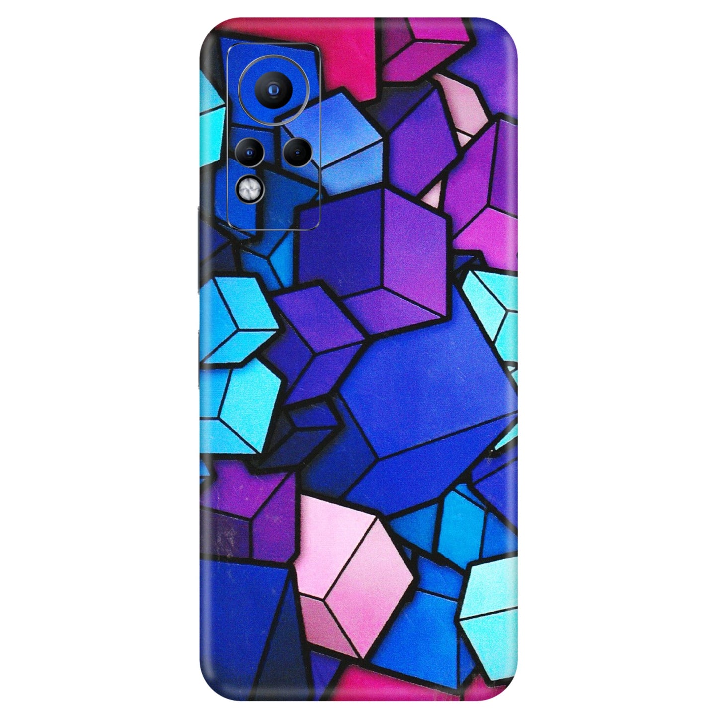 INFINIX Phone Skins (All Models) - Cube Doodle - 3D Embossed Finish (L-141) Infinix Note 11