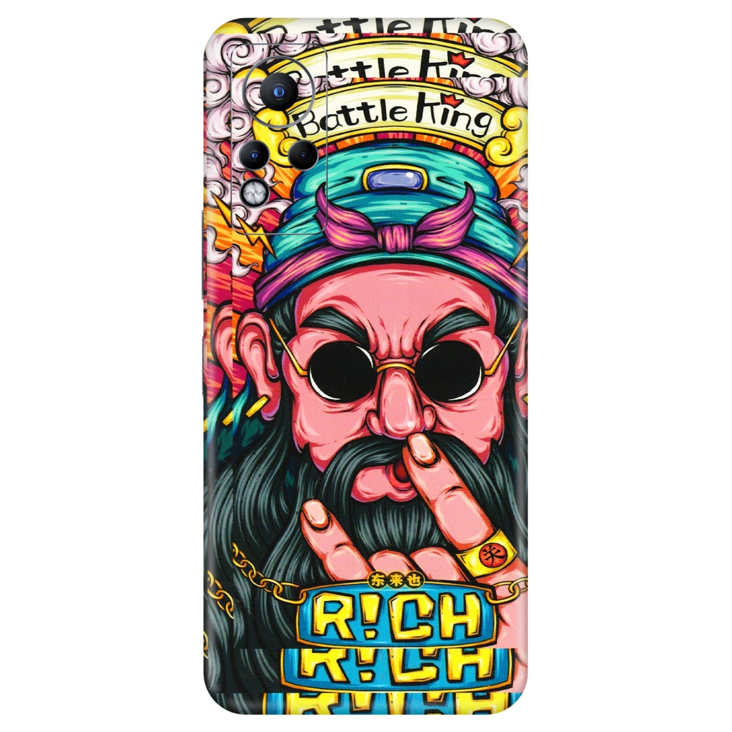 INFINIX Phone Skins (All Models) - Battle King Dude Face - 3D Embossed Finish (L-178) Infinix Note 11