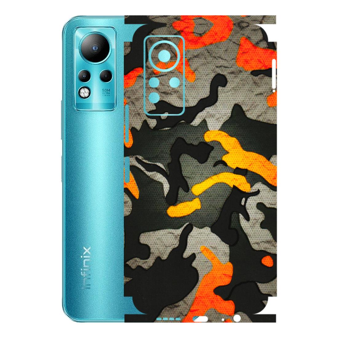 INFINIX Phone Skins (All Models) - Orange Camouflage - 3D Embossed Finish (L-204) Infinix Note 11