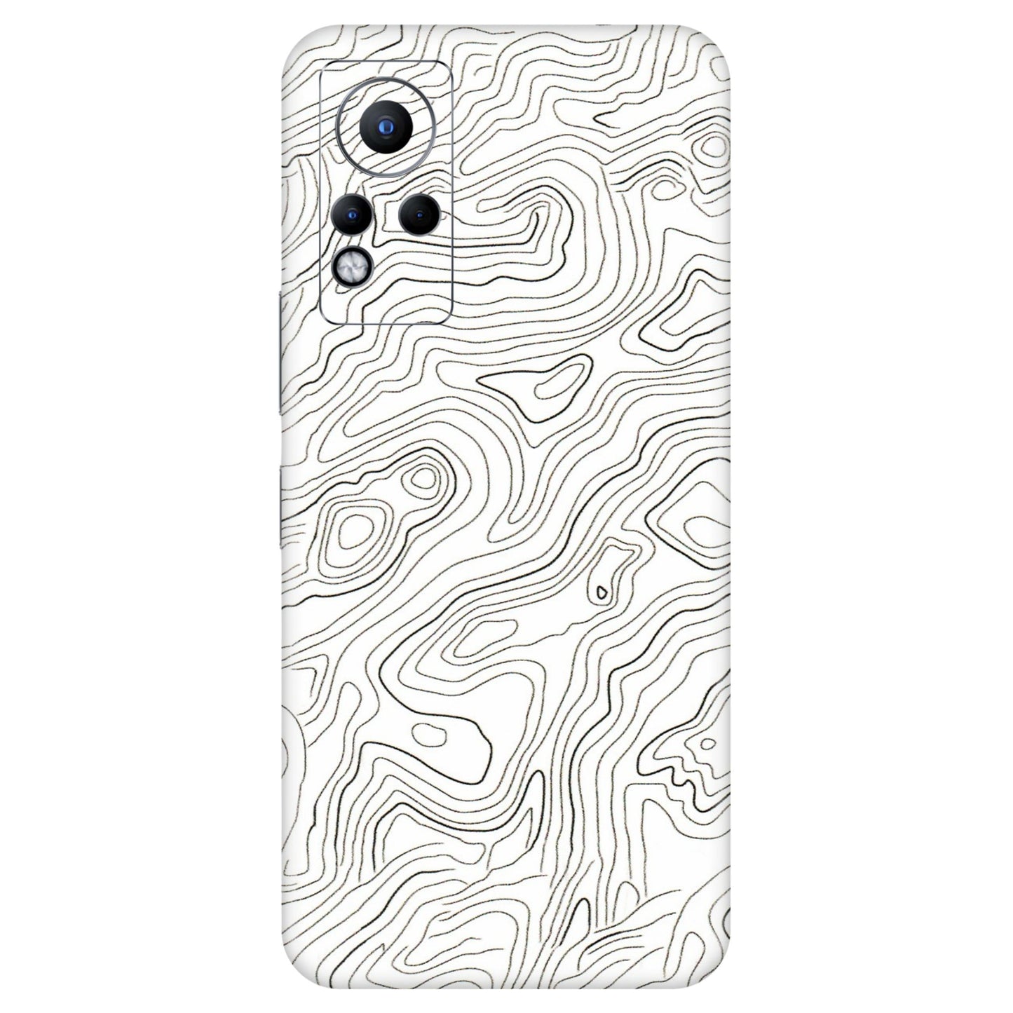 INFINIX Phone Skins (All Models) - White Black Swirls - 3D Embossed Finish (L-219) Infinix Note 11
