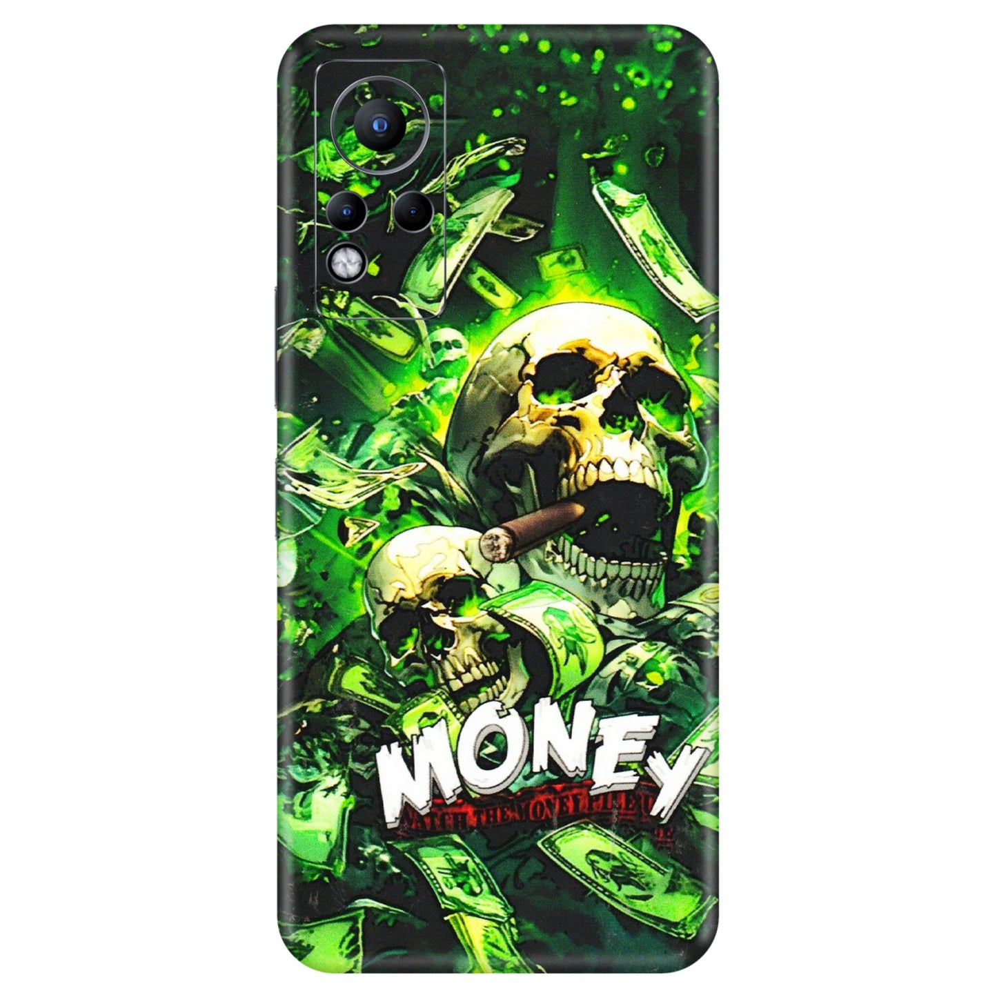 INFINIX Phone Skins (All Models) - Skull Money - 3D Embossed Finish (L-303) Infinix Note 11