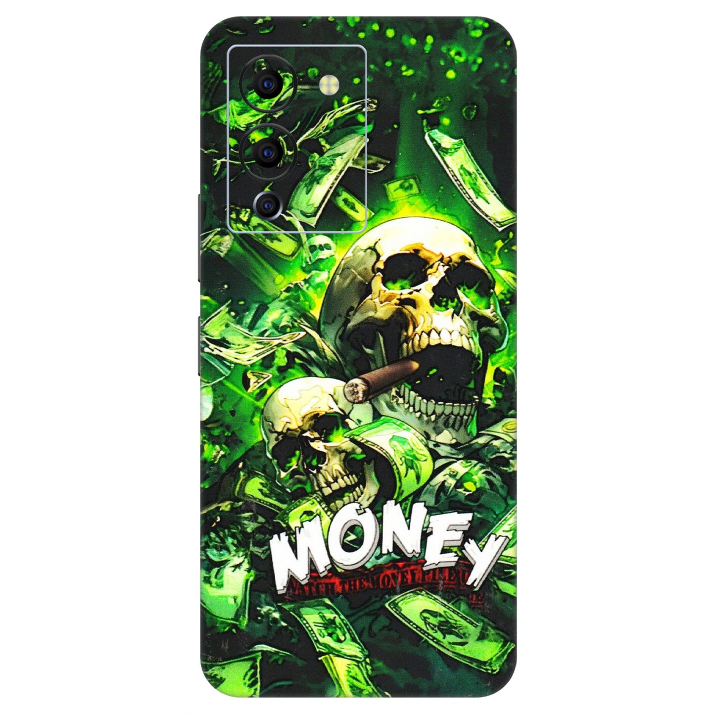 INFINIX Phone Skins (All Models) - Skull Money - 3D Embossed Finish (L-303) Infinix Note 12 G96