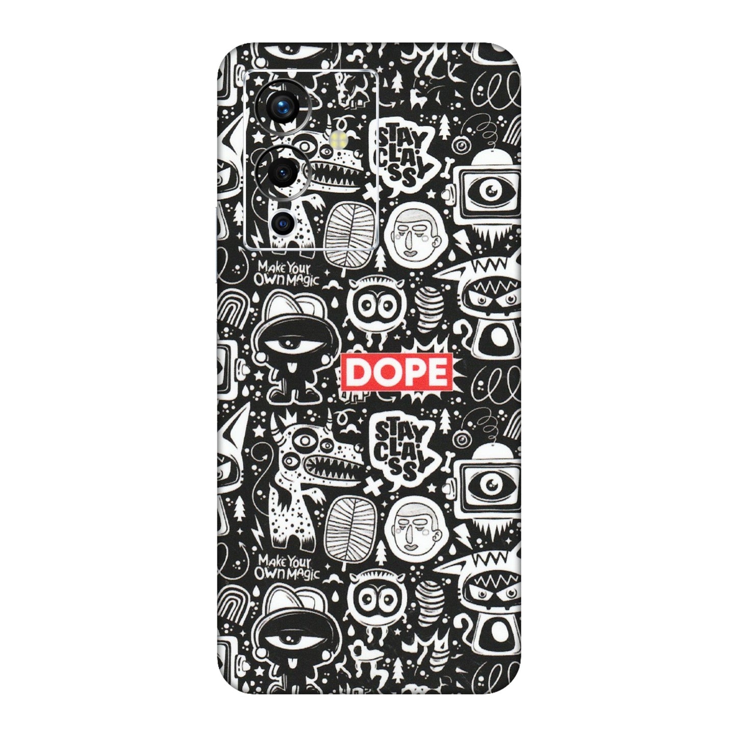 INFINIX Phone Skins (All Models) - Dope Stay Classy Black Doodles - Matte Finish (M-126) Infinix Note 12 Pro (5G)