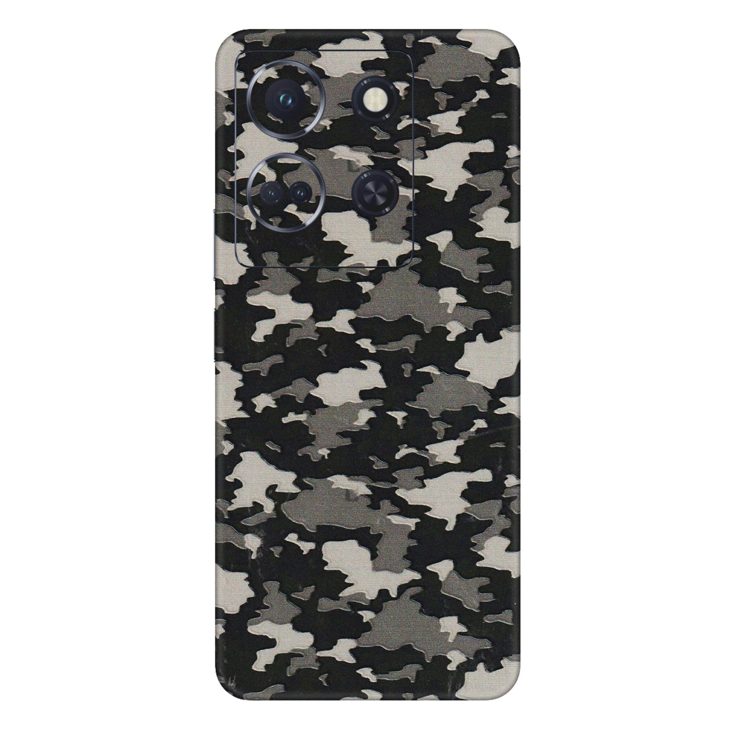 INFINIX Phone Skins (All Models) - Black/Grey Camoflaunge - 3D Embossed Finish (L-142) Infinix Note 30 (5G)