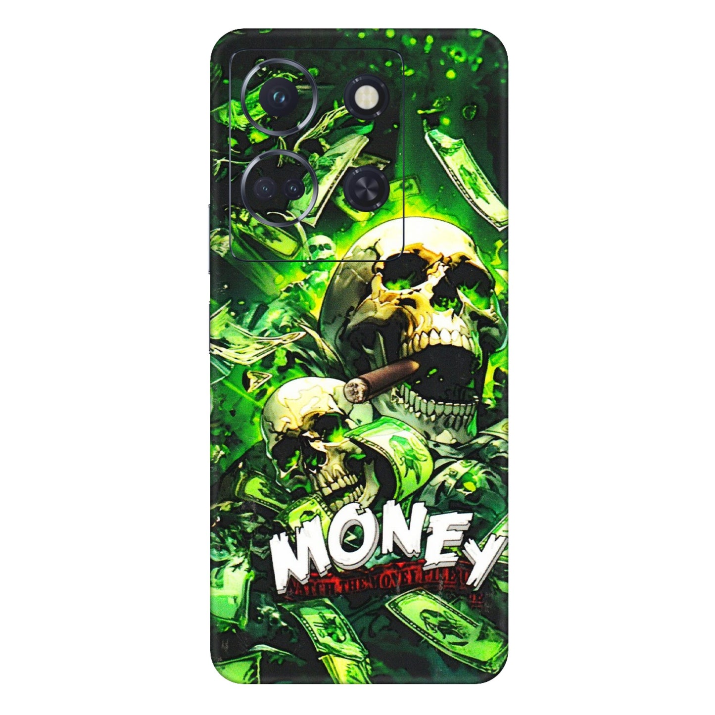 INFINIX Phone Skins (All Models) - Skull Money - 3D Embossed Finish (L-303) Infinix Note 30 (5G)