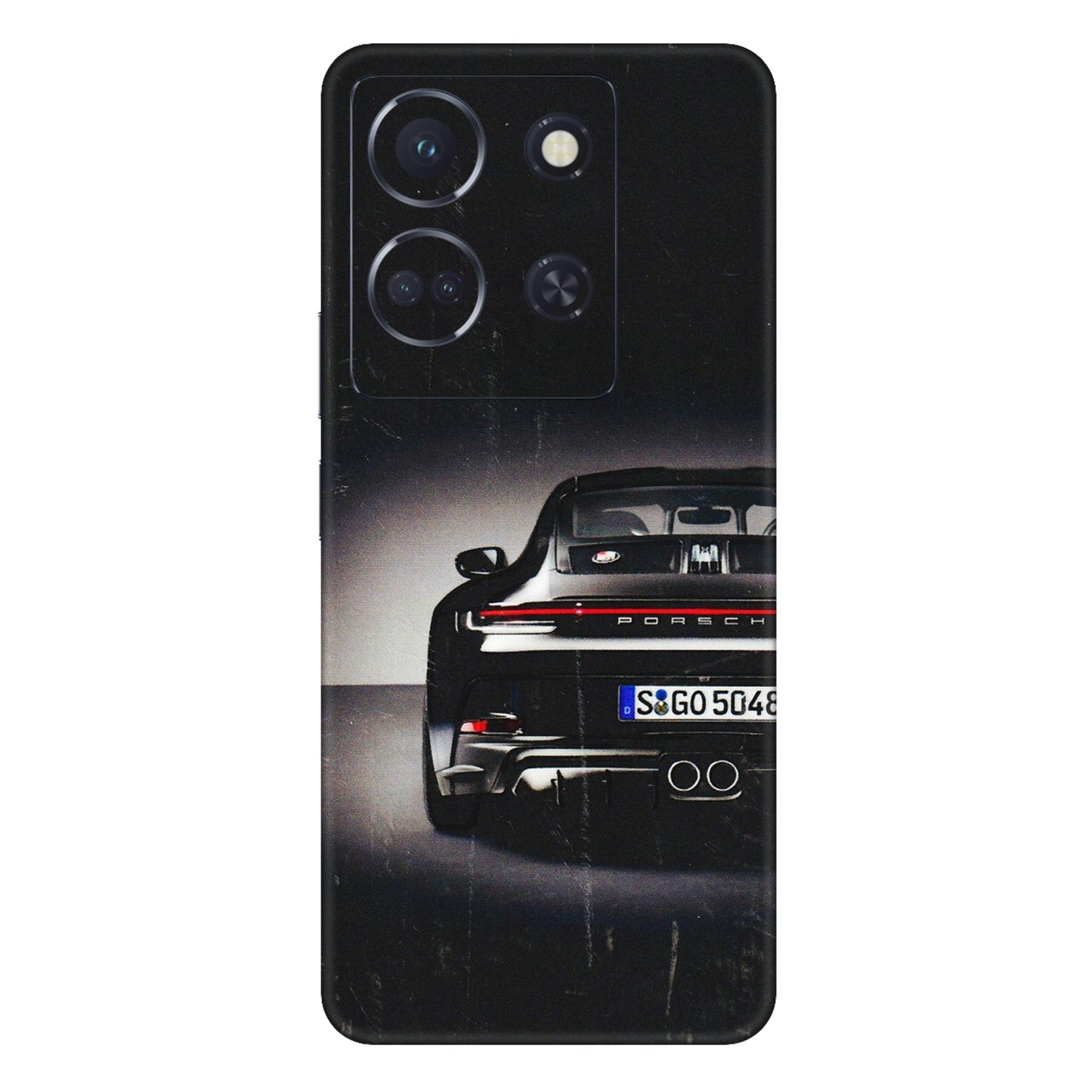 INFINIX Phone Skins (All Models) - New Black Porsche GT3 - 3D Embossed Finish (L-327) Infinix Note 30 (5G)