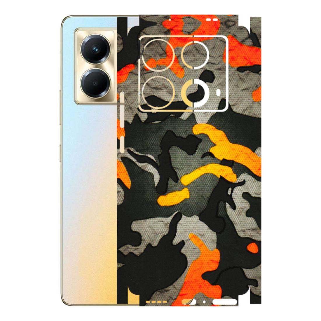 INFINIX Phone Skins (All Models) - Orange Camouflage - 3D Embossed Finish (L-204) Infinix Note 40
