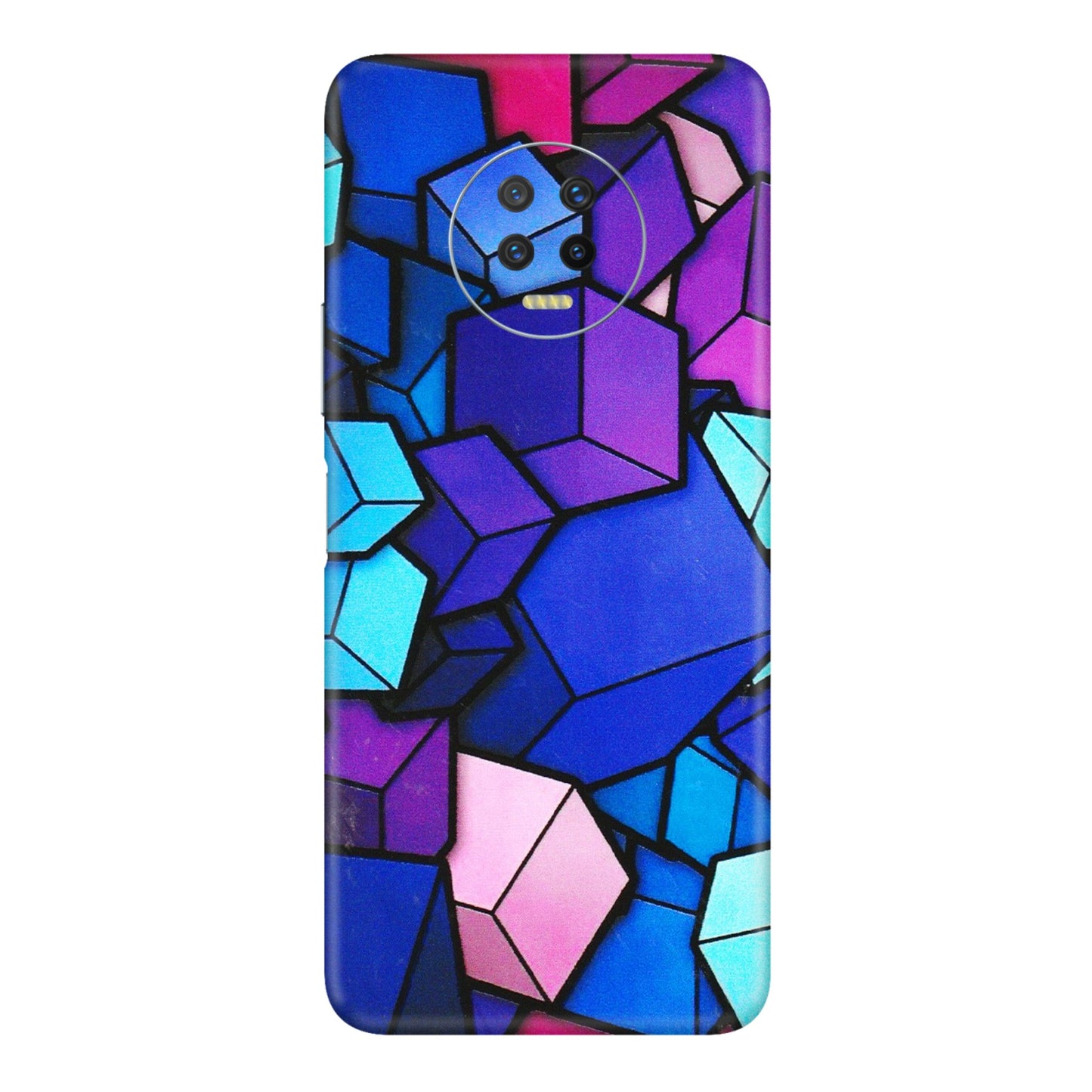 INFINIX Phone Skins (All Models) - Cube Doodle - 3D Embossed Finish (L-141) Infinix Note 7