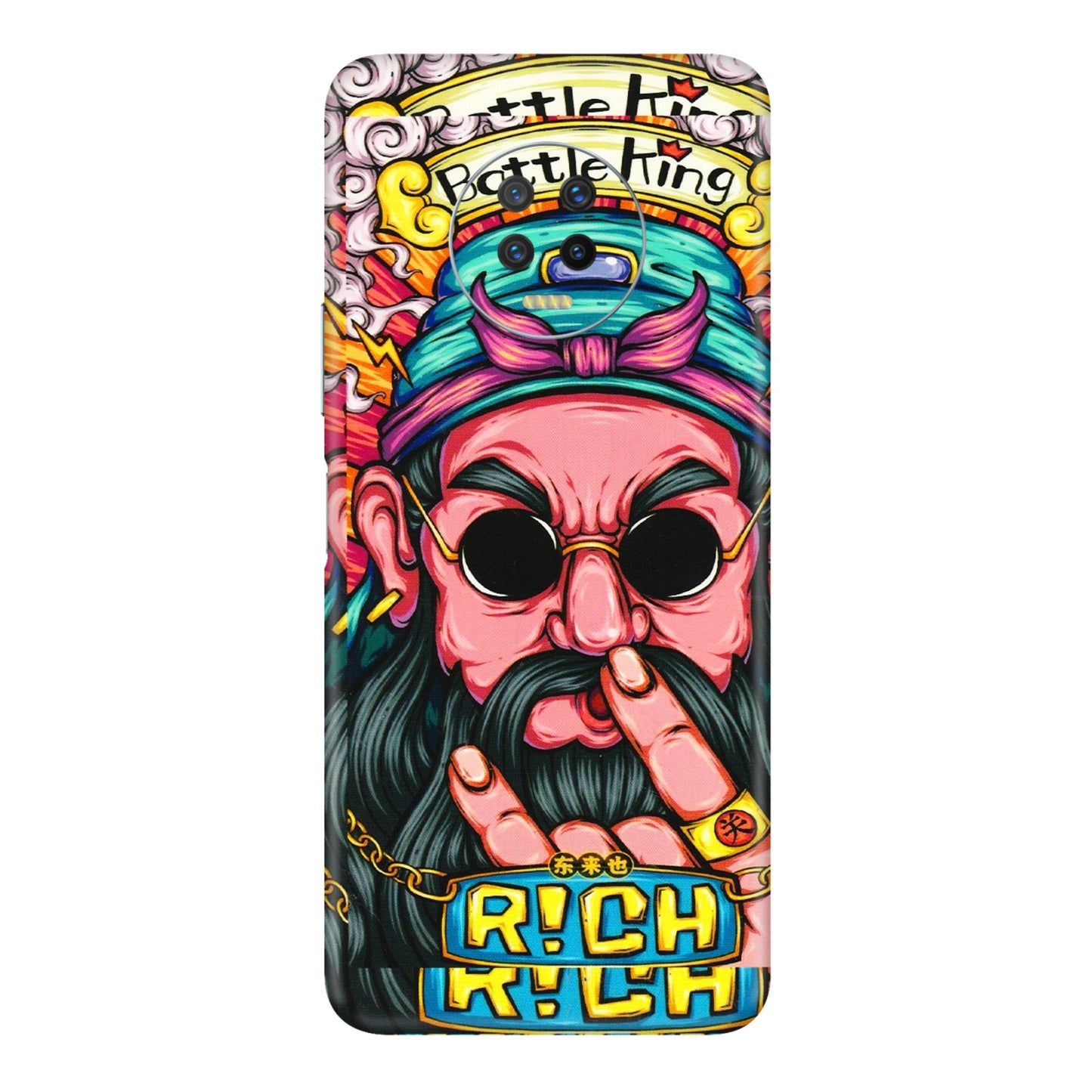 INFINIX Phone Skins (All Models) - Battle King Dude Face - 3D Embossed Finish (L-178) Infinix Note 7