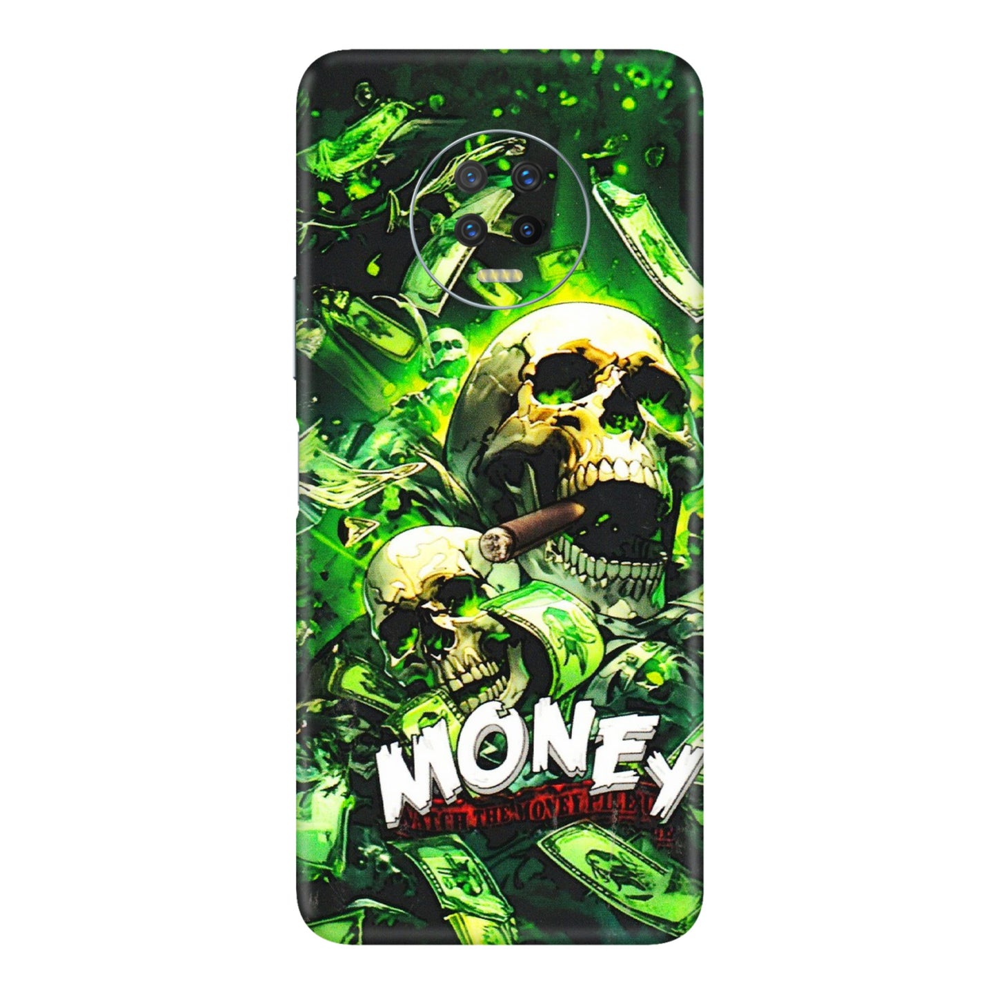 INFINIX Phone Skins (All Models) - Skull Money - 3D Embossed Finish (L-303) Infinix Note 7