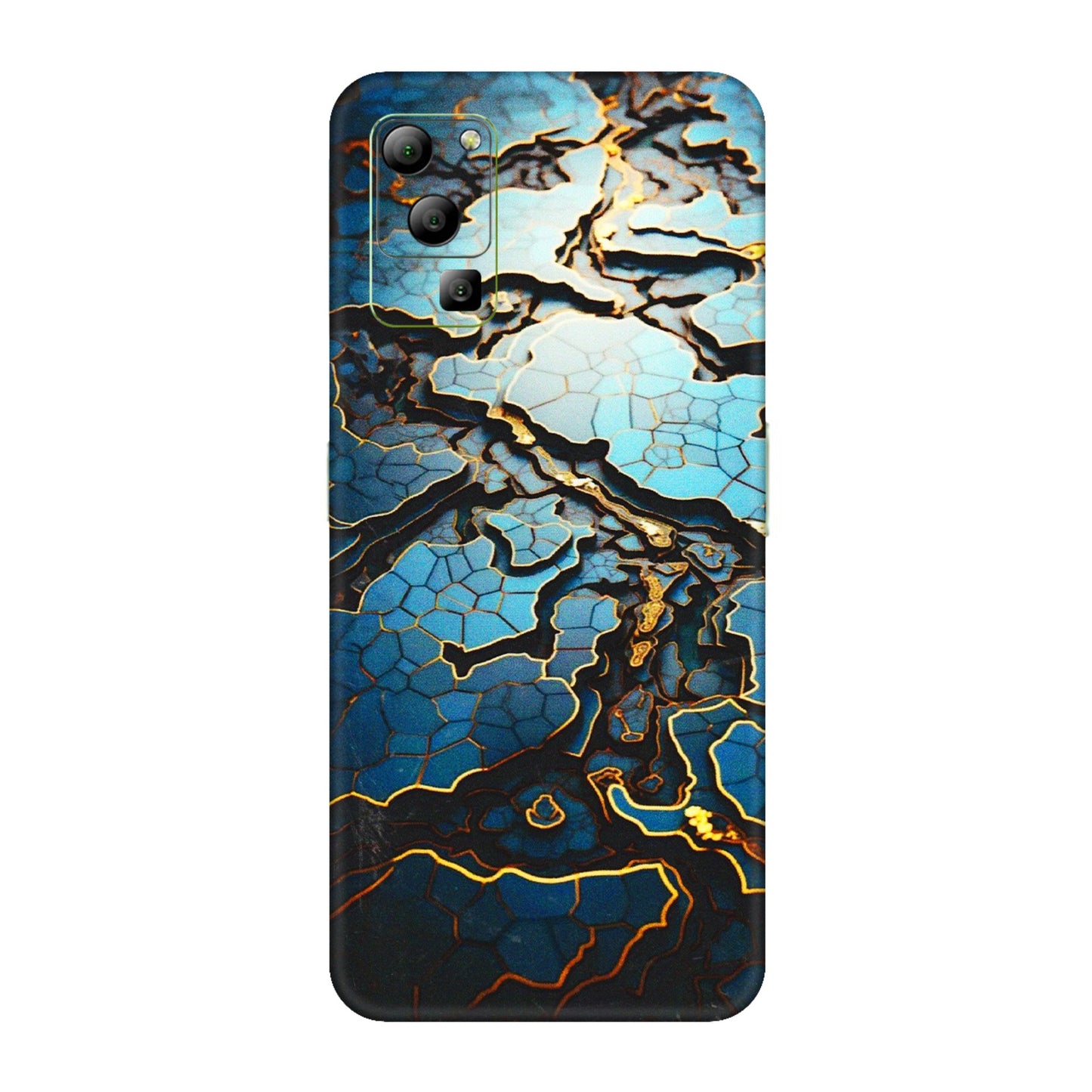 Lava Phone Skins (All Models) - Blue Gold Abstract - 3D Embossed Finish (L-11) LAVA Blaze (5G)