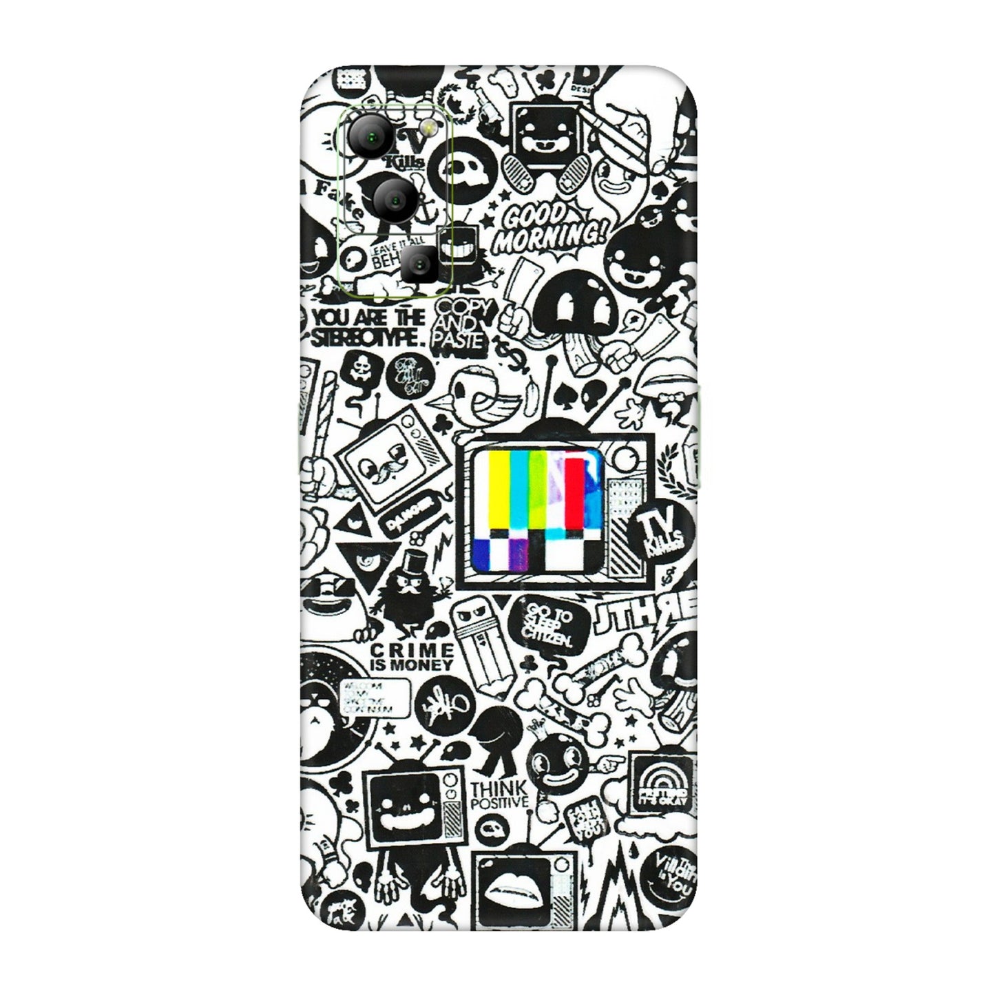 Lava Phone Skins (All Models) - Doodles Positive Art - 3D Embossed Finish (L-263) LAVA Blaze (5G)