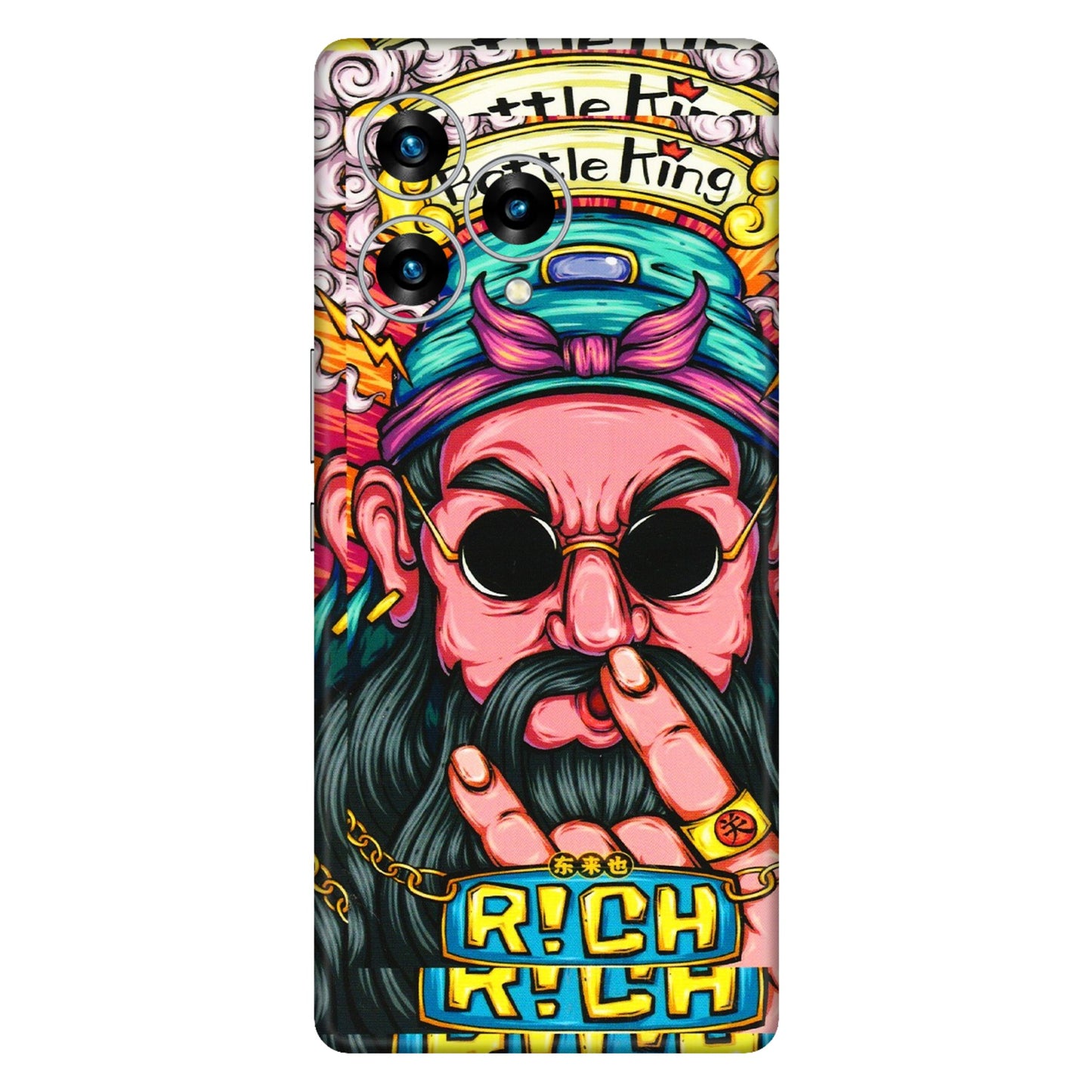 Lava Phone Skins (All Models) - Battle King Dude Face - 3D Embossed Finish (L-178) LAVA Blaze Curve (5G)