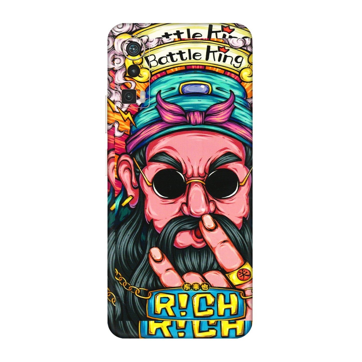 Lava Phone Skins (All Models) - Battle King Dude Face - 3D Embossed Finish (L-178) LAVA Blaze Pro