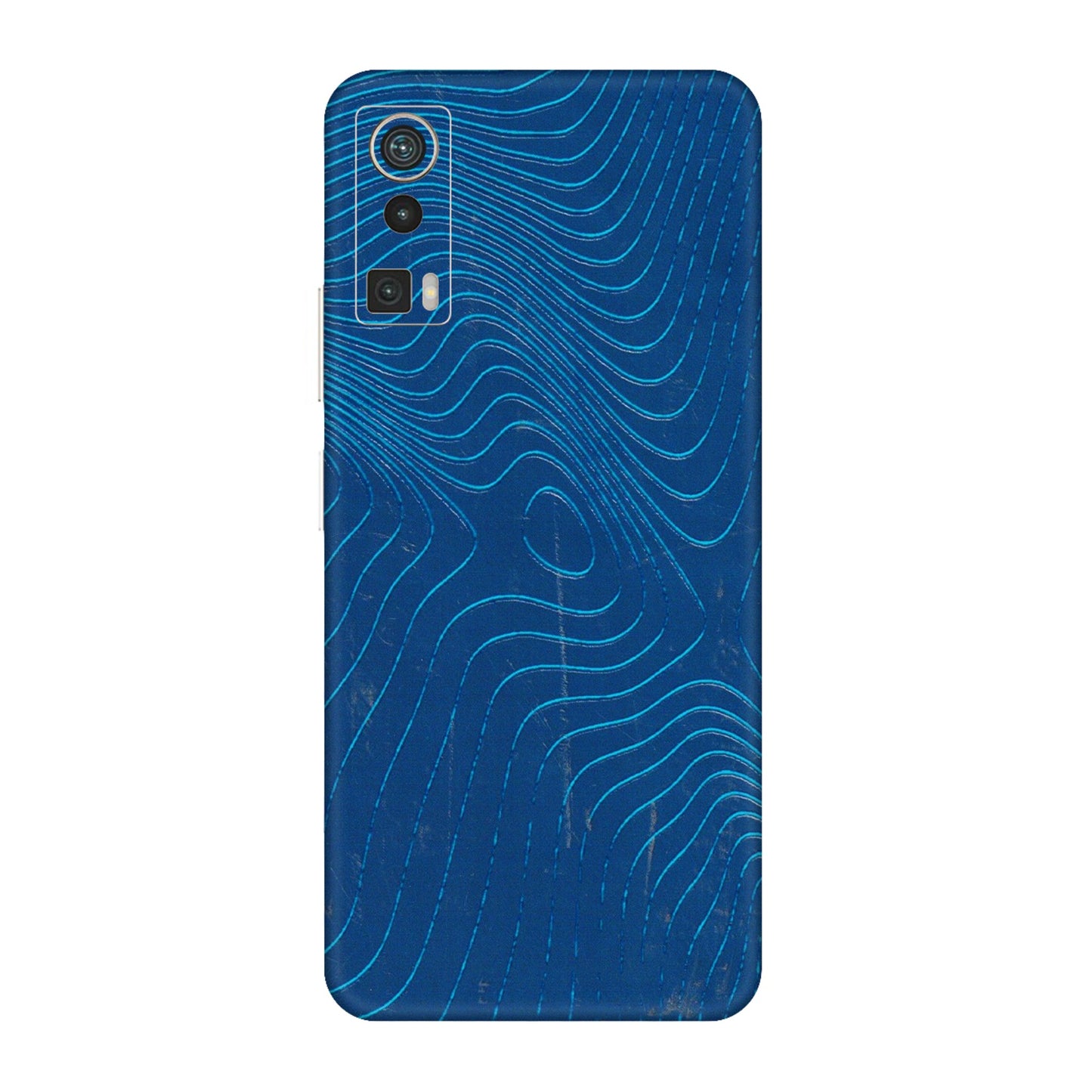 Lava Phone Skins (All Models) - Abstract Blue Line Map - 3D Embossed Finish (L-272) LAVA Blaze Pro