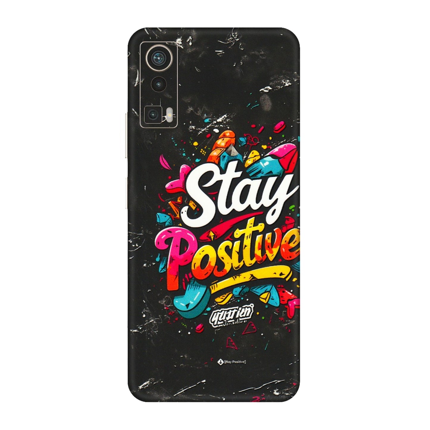 Lava Phone Skins (All Models) - Stay Positive Black - 3D Embossed Finish (L-31) LAVA Blaze Pro