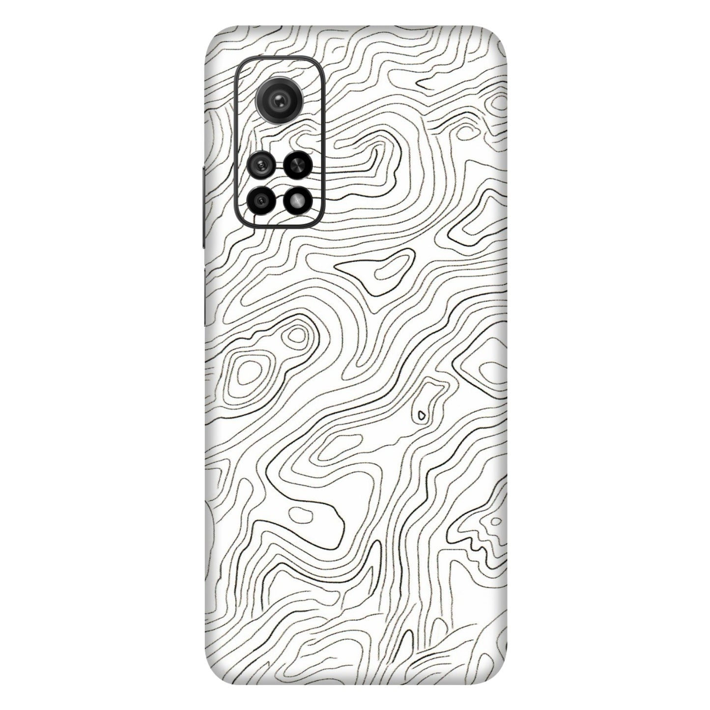 Xiaomi Redmi Phone Skins (All Models) - White Black Swirls - 3D Embossed Finish (L-219) Mi 10T 5G
