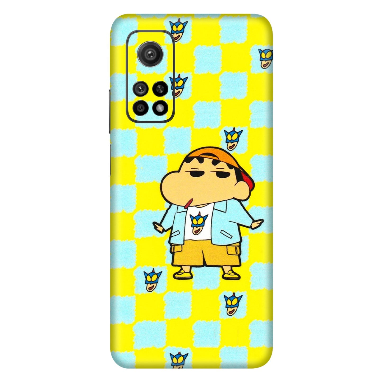 Xiaomi Redmi Phone Skins (All Models) - Yellow Blue Shinchan Cute - 3D Embossed Finish (L-221) Mi 10T 5G