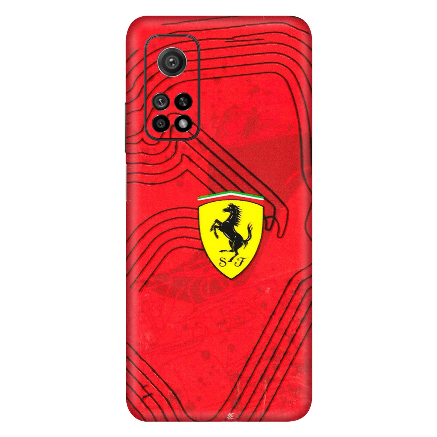 Xiaomi Redmi Phone Skins (All Models) - Red Ferrari Logo Stylish - 3D Embossed Finish (L-238) Mi 10T 5G