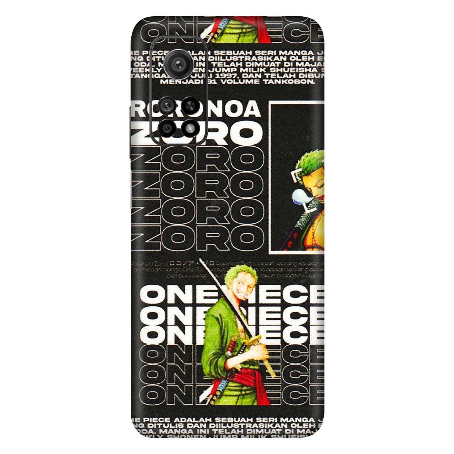 Xiaomi Redmi Phone Skins (All Models) - One Piece Zoro - 3D Embossed Finish (L-250) Mi 10T 5G