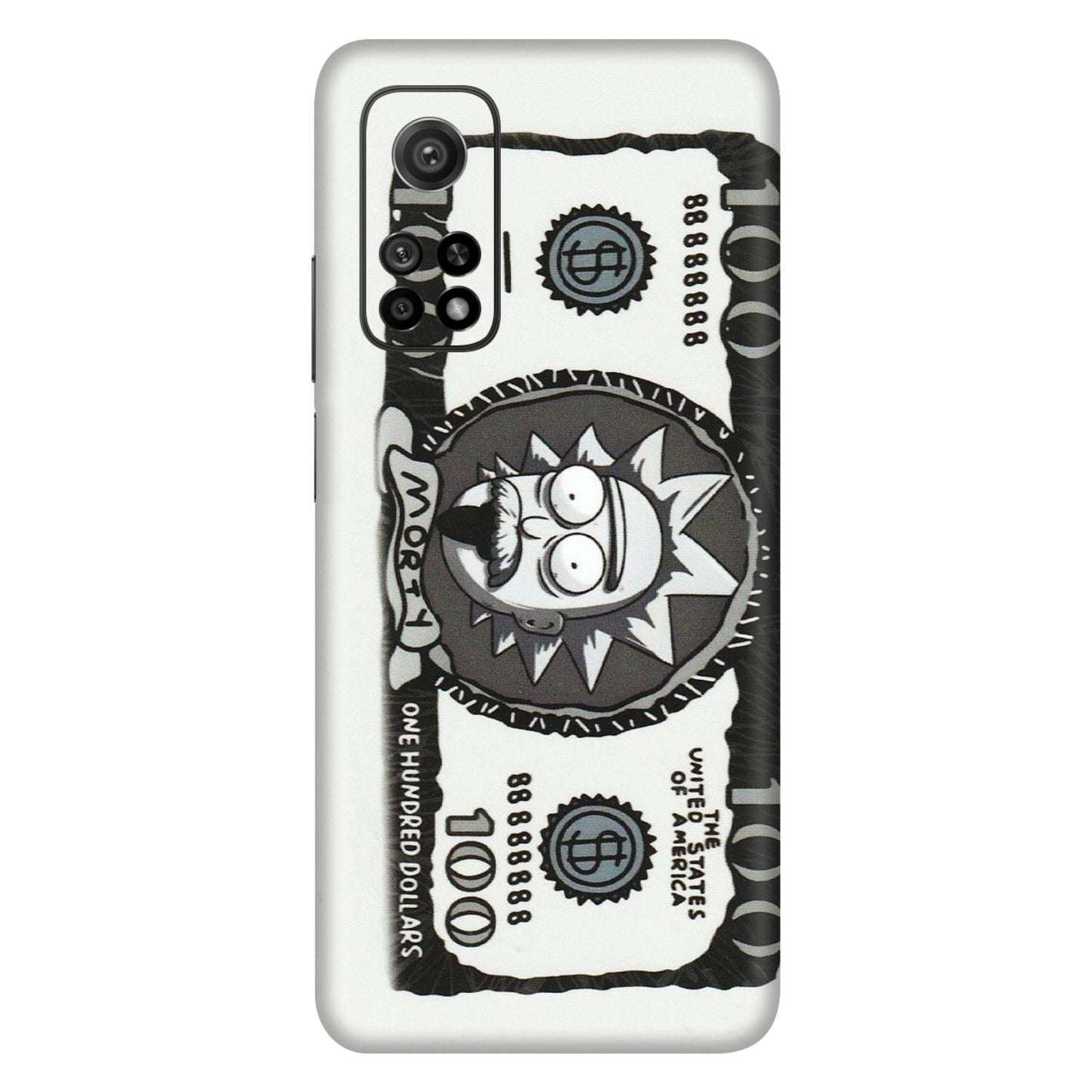 Xiaomi Redmi Phone Skins (All Models) - Rick And Morty Hundred Dollar Anime - Matte Finish (M-161) Mi 10T 5G