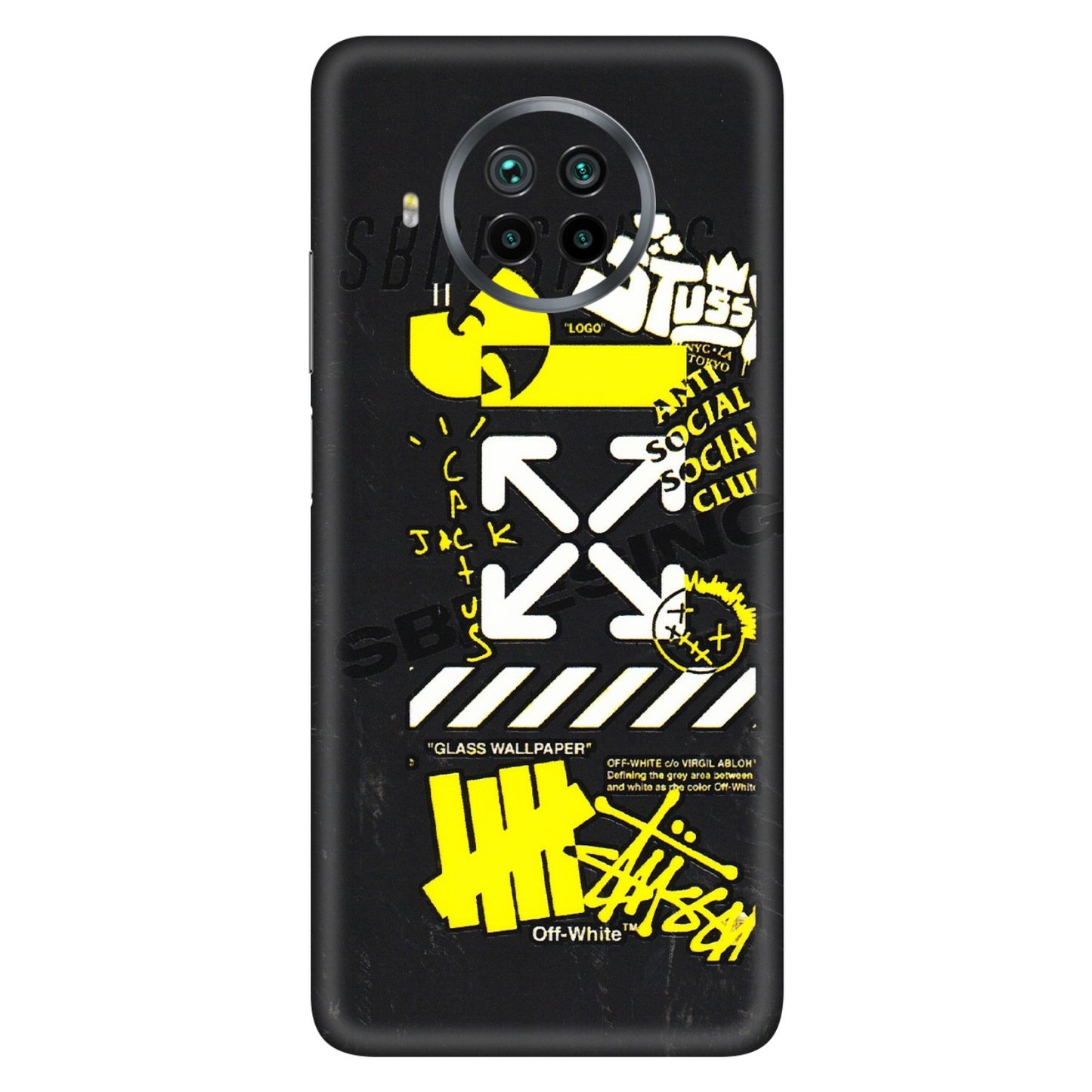 Xiaomi Redmi Phone Skins (All Models) - Anti Social Graffiti - 3D Embossed Finish (L-198) Mi 10 T Lite