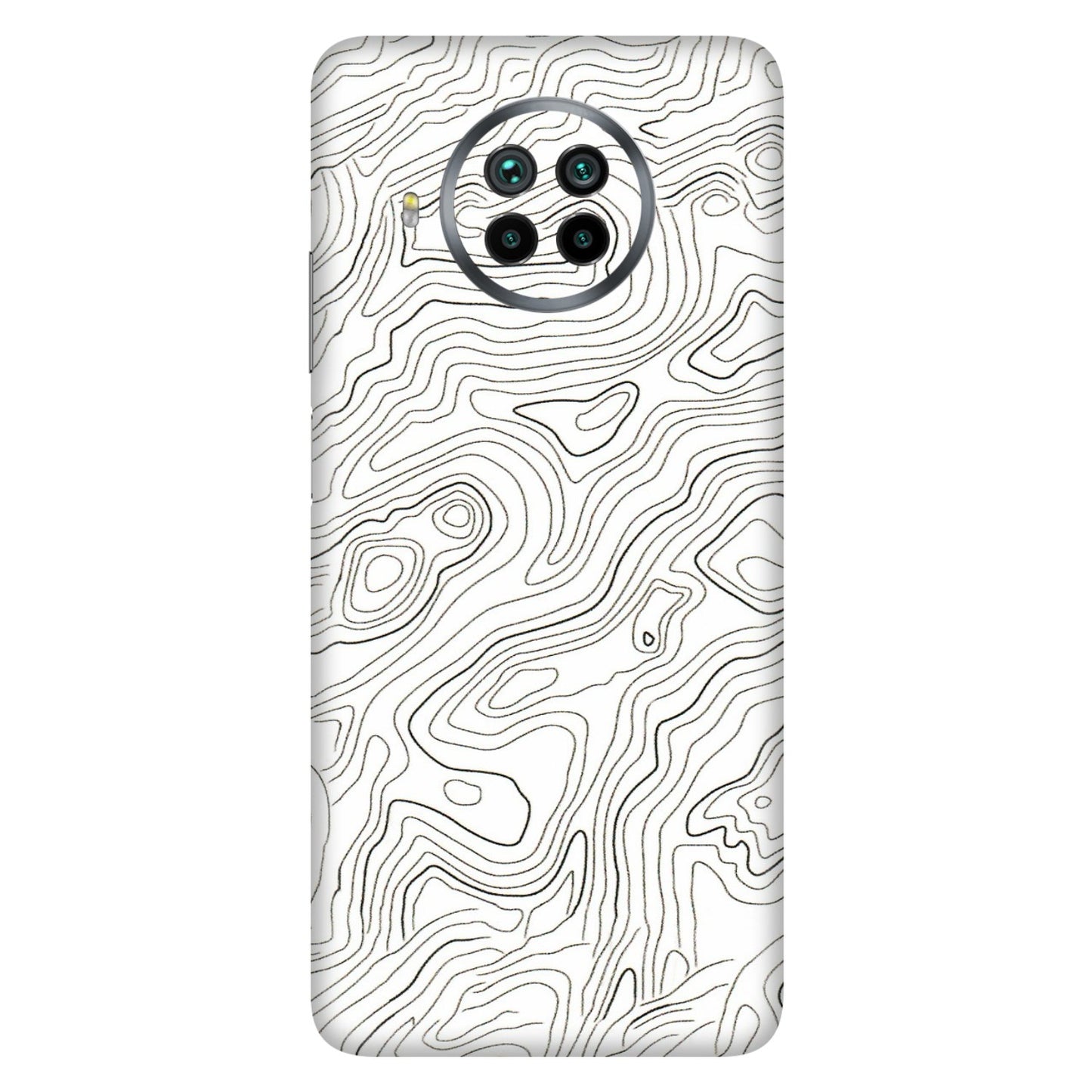Xiaomi Redmi Phone Skins (All Models) - White Black Swirls - 3D Embossed Finish (L-219) Mi 10 T Lite