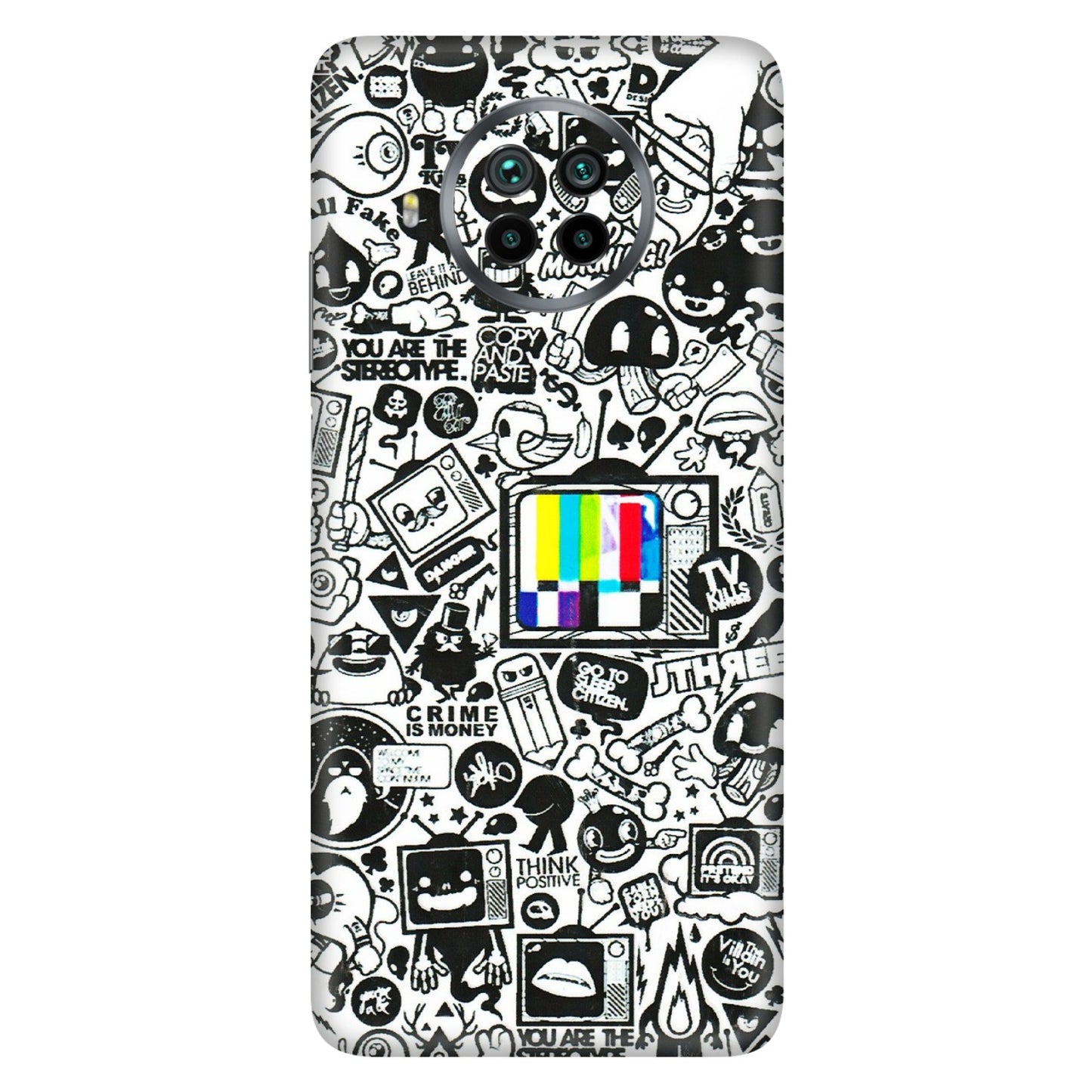 Xiaomi Redmi Phone Skins (All Models) - Doodles Positive Art - 3D Embossed Finish (L-263) Mi 10 T Lite